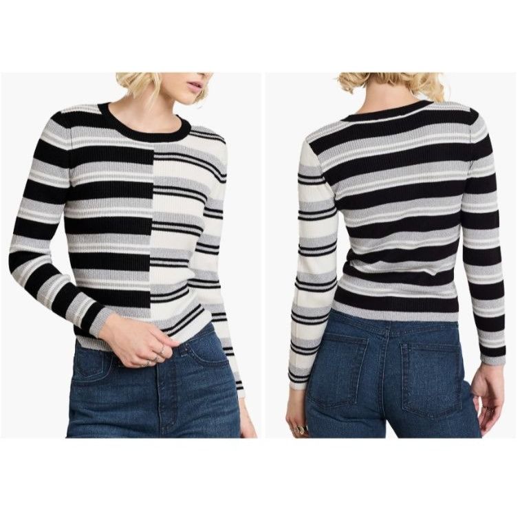 Other Circus NY Women's Colorblock Stripe Rib knit Pullover Sweate Size S / US 4 / IT 40 - 1 Thumbnail