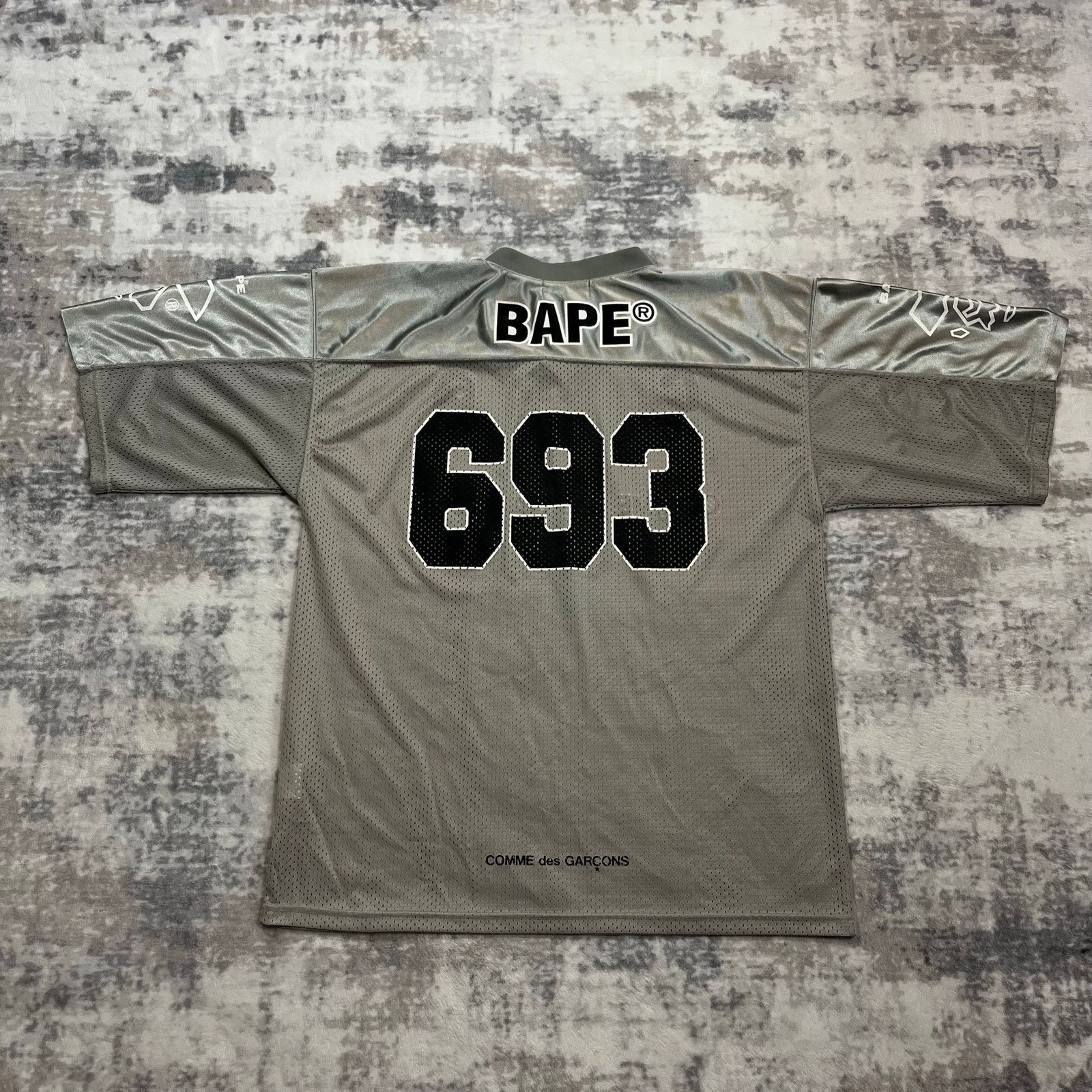 Bape × Comme des Garcons Authentic Bape x Comme Des Garçons Mesh Football Jersey L Size US L / EU 52-54 / 3 - 4 Thumbnail