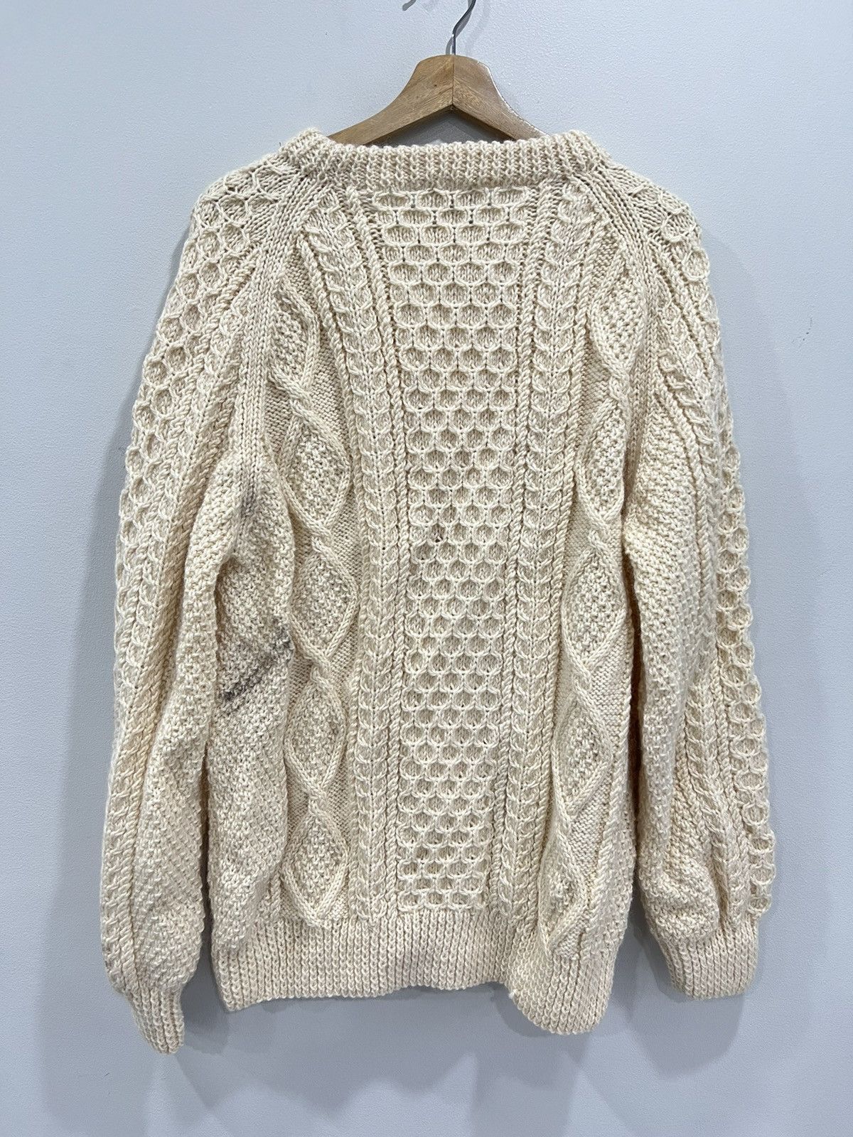Vintage Vintage Cable Knit Sweater Cream Size US XL / EU 56 / 4 - 2 Thumbnail