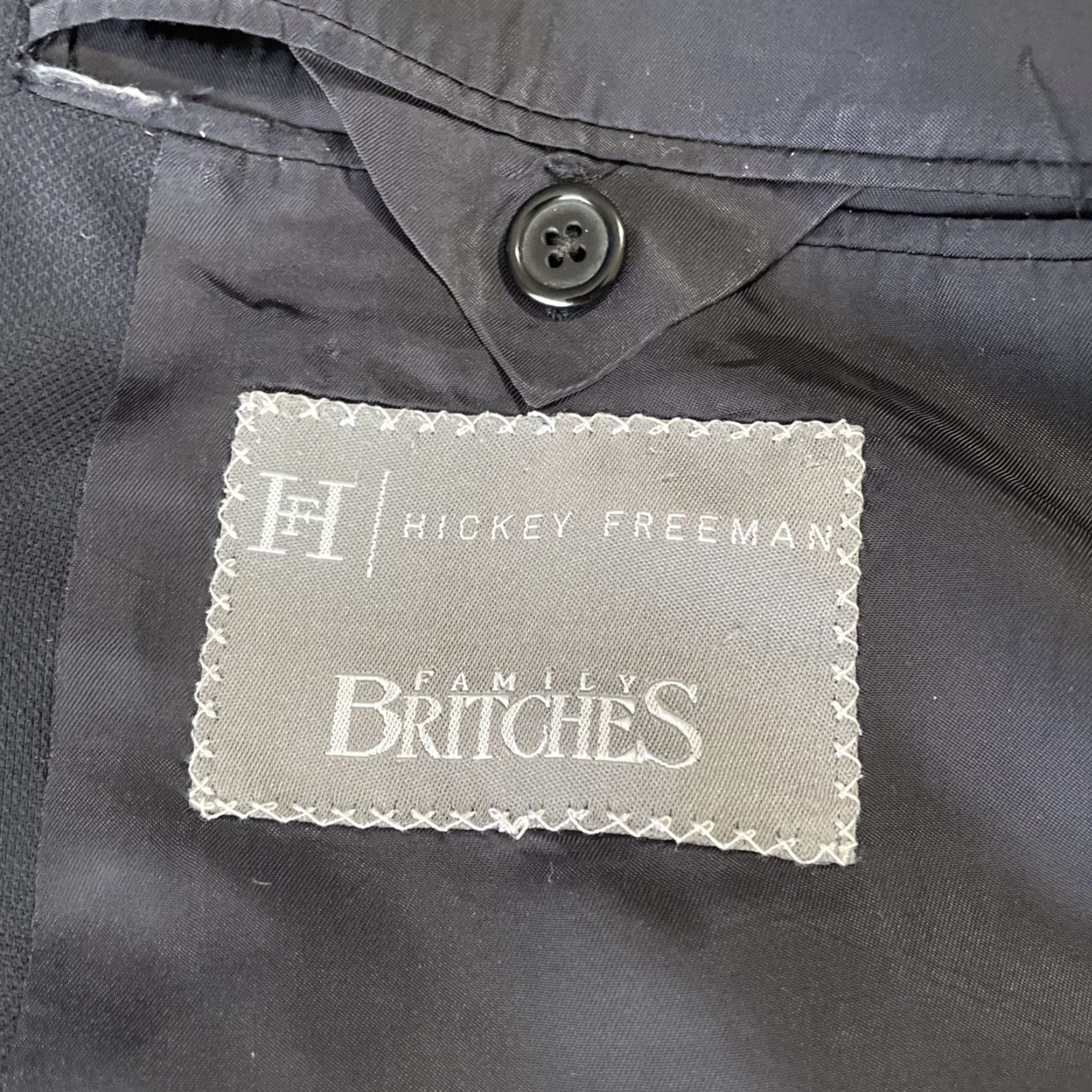 Vintage Hickey Freeman Blazer Sport Jacket Mens 42R Wool Blue Notch Single-Breasted 2-Button Front Vintage Regular Size 42R - 3 Thumbnail
