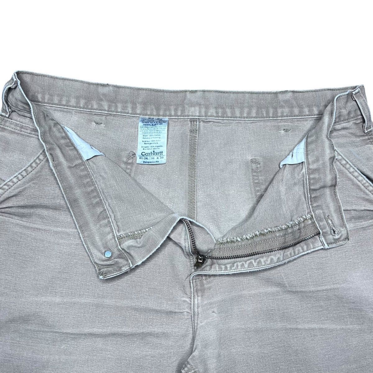 Carhartt × Vintage Vintage 2000s Carhartt Tan Carpenter Canvas Dungaree Pants Size US 37 - 3 Thumbnail