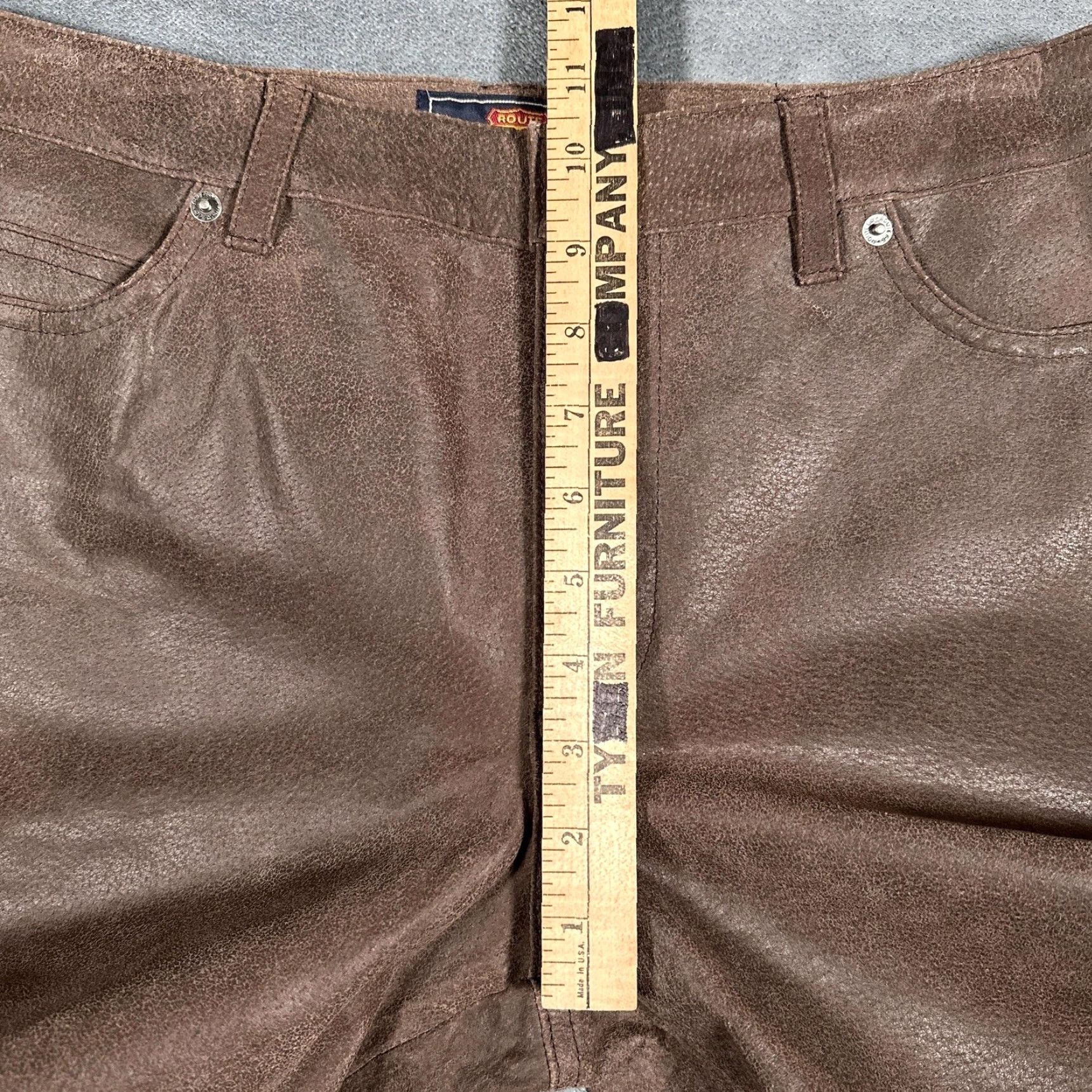 Route 66 Route 66 Pants Womens 8 Brown Genuine Leather High Rise Button Fly Bootcut Jeans Size 30" / US 8 / IT 44 - 7 Thumbnail