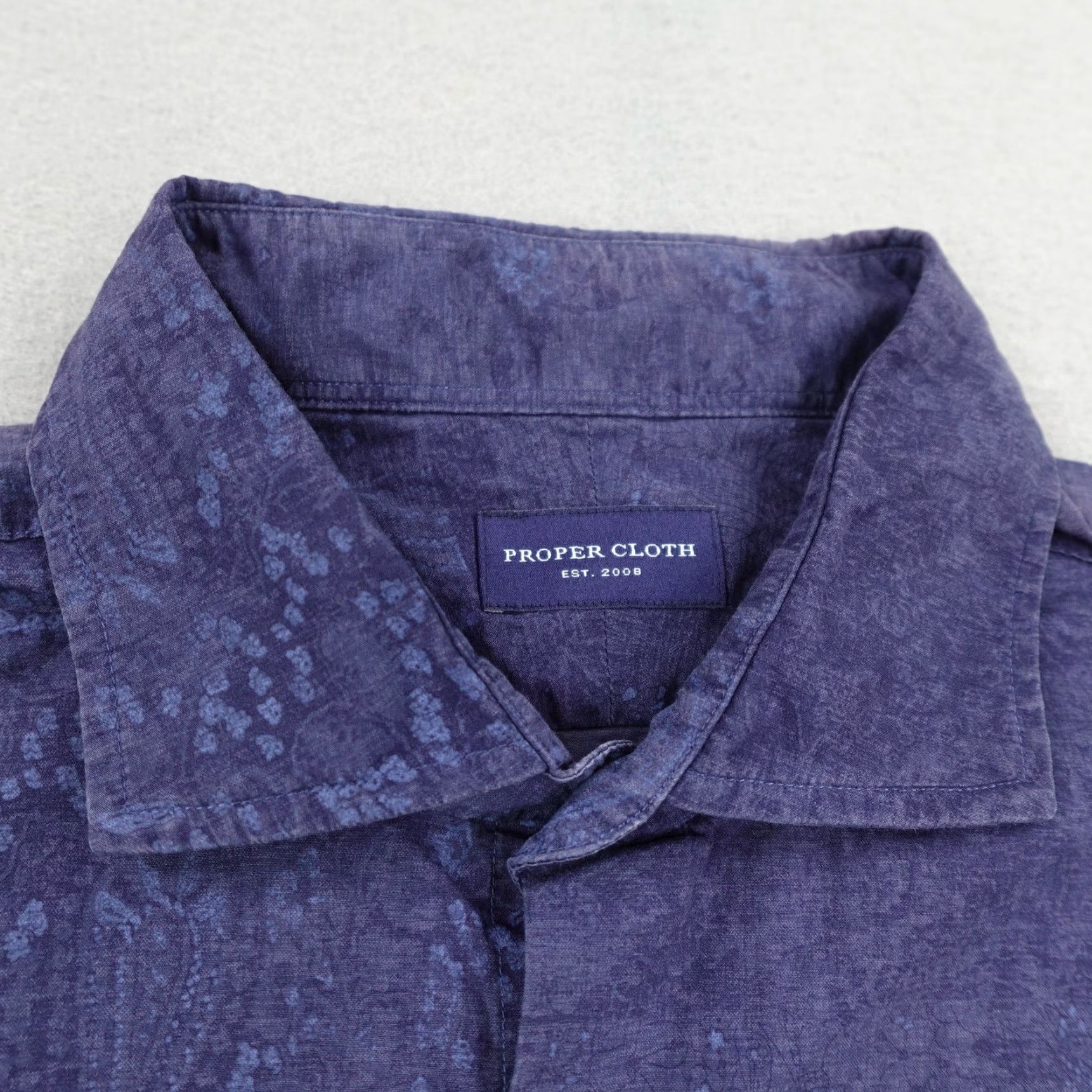 Proper Cloth Proper Cloth Button-Up Shirt Mens Large Blue Paisley Floral Long Sleeve Button Up Collared Neckline Collar Woven Cotton Size US L / EU 52-54 / 3 - 2 Thumbnail