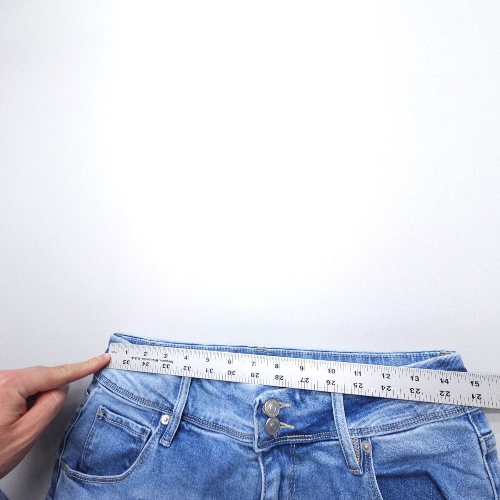 Hudson Hudson Jeans Womens 8 Light Wash Mid Rise Straight 5-Pocket Denim Leather Button Zip Jeans Blue Pant Mens Womens Boys Girls Size 30" / US 8 / IT 44 - 7 Thumbnail