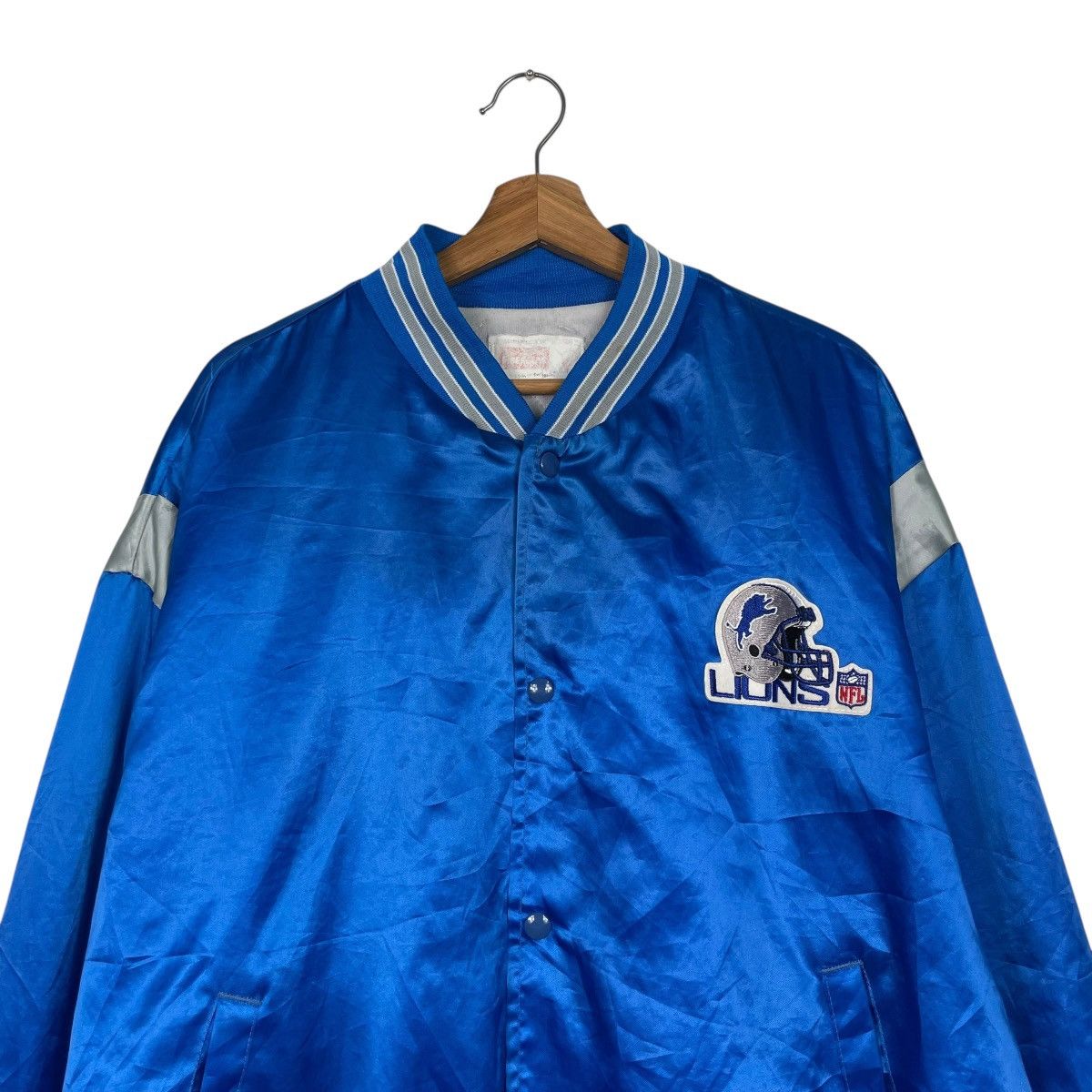 NFL Vintage 80s NFL Detroit Lions Satin Bomber Size US XXL / EU 58 / 5 - 2 Thumbnail