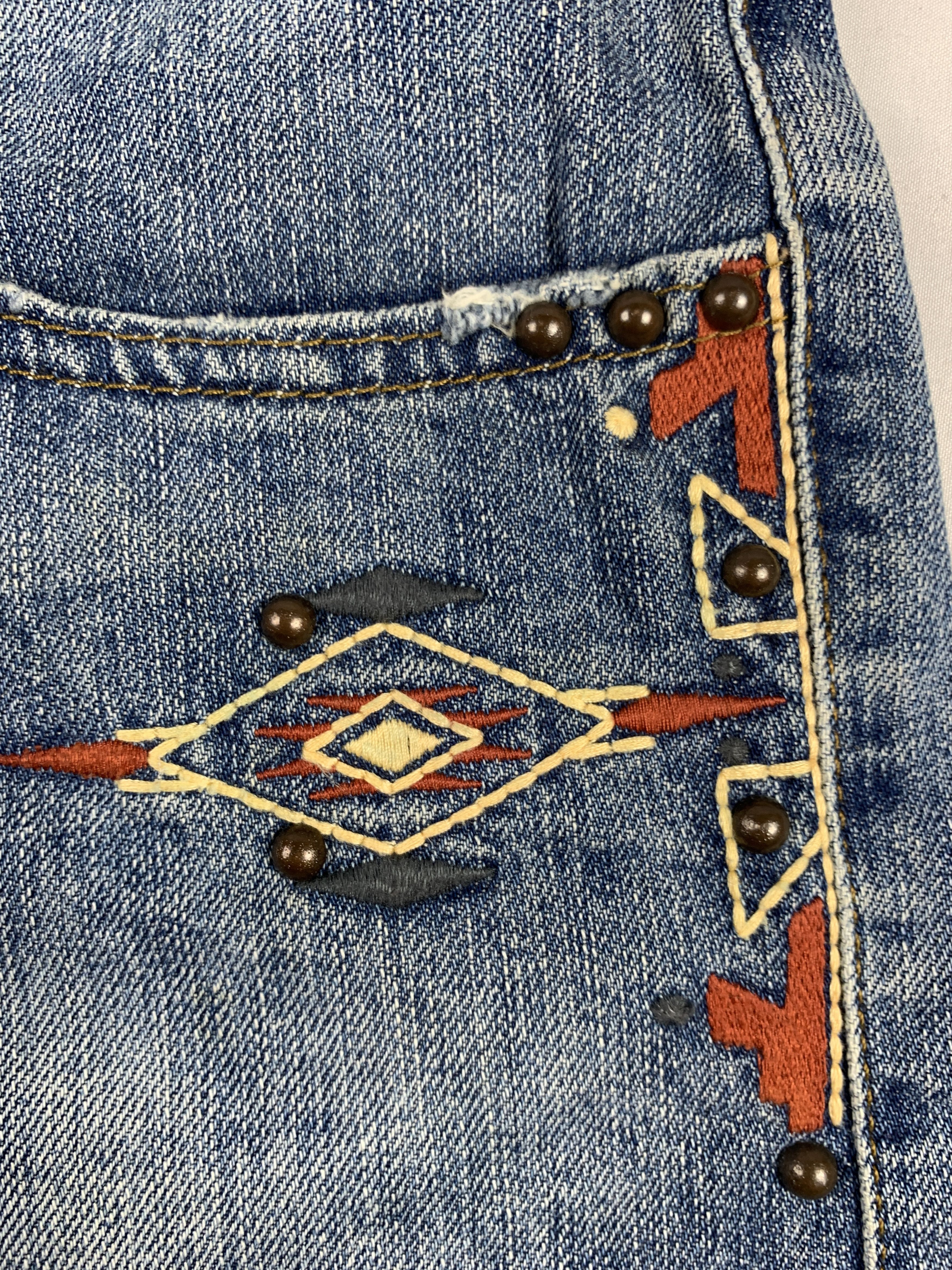 Bershka Bershka Blue Chimayo Embroidered Shorts (27) Size 27" / US 4 / IT 40 - 4 Thumbnail