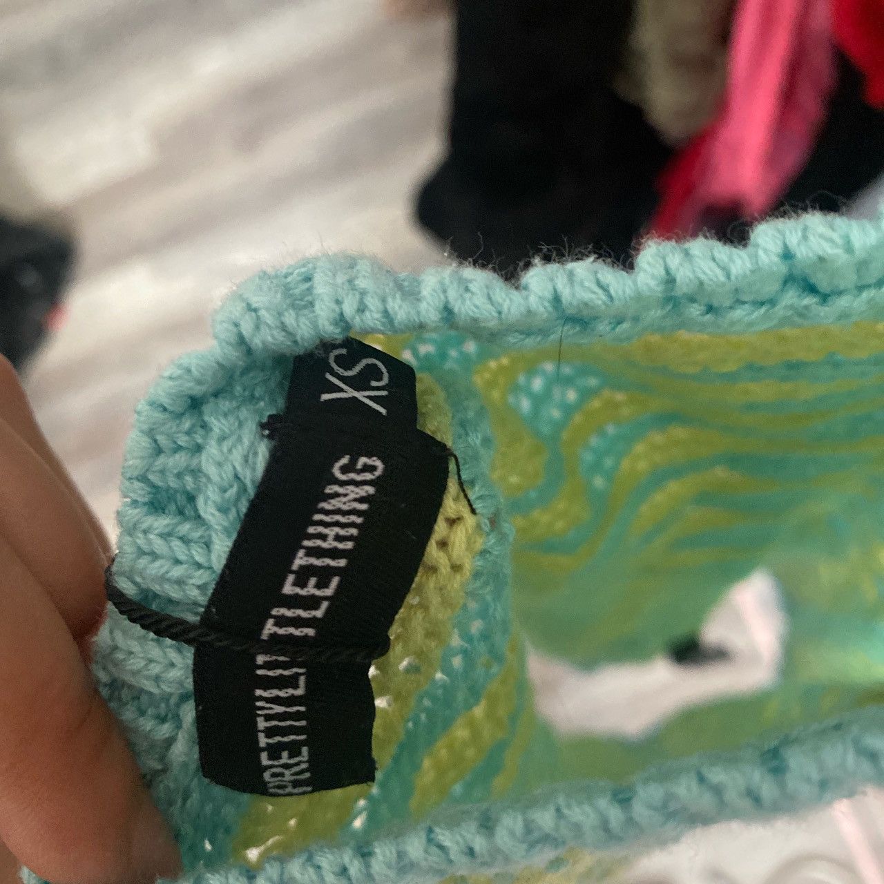 PrettyLittleThing Knit Green & Blue Dress Size XS / US 0-2 / IT 36-38 - 4 Thumbnail