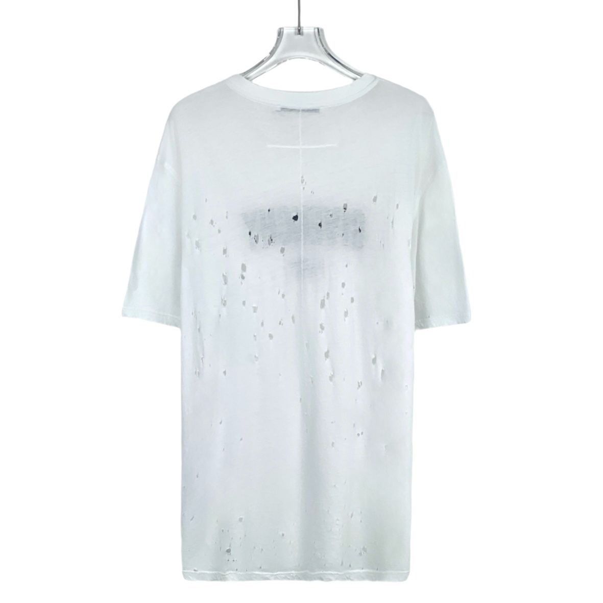 Givenchy Givenchy White Distressed Logo Cotton T-Shirt (Size M) Size M / US 6-8 / IT 42-44 - 7 Thumbnail