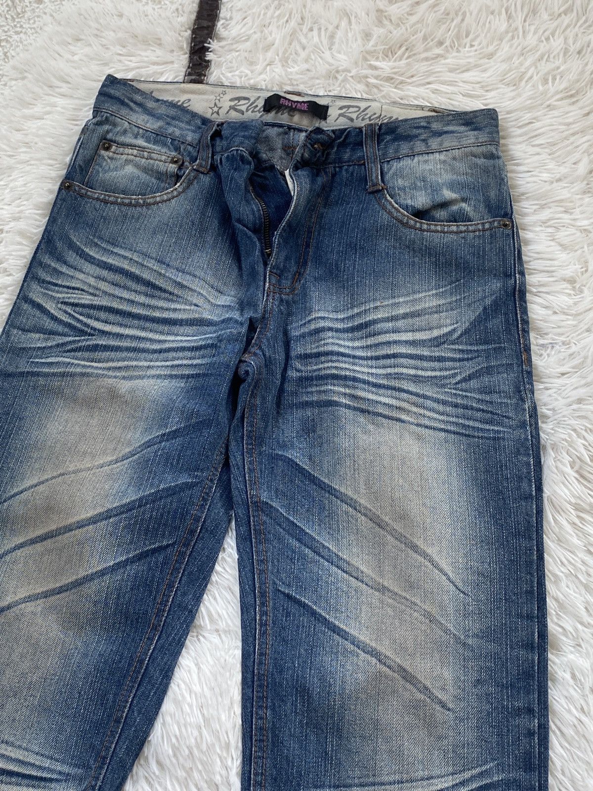 Japanese Brand 🔥BINDING NOW❗️Rhyme Jeans Whiskered Denim Size US 30 / EU 46 - 6 Thumbnail