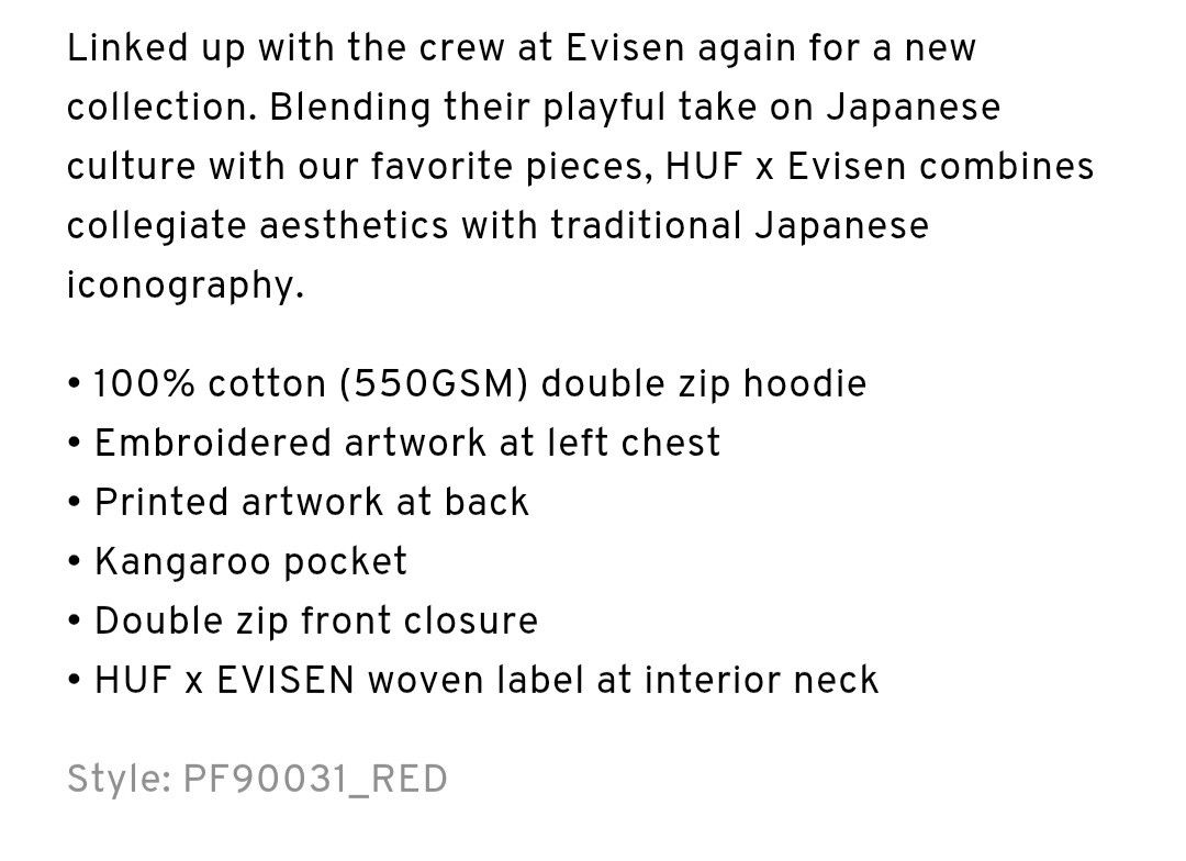 Huf HUF X EVISEN HUFUJI ZIP HOODIE Size US M / EU 48-50 / 2 - 10 Thumbnail