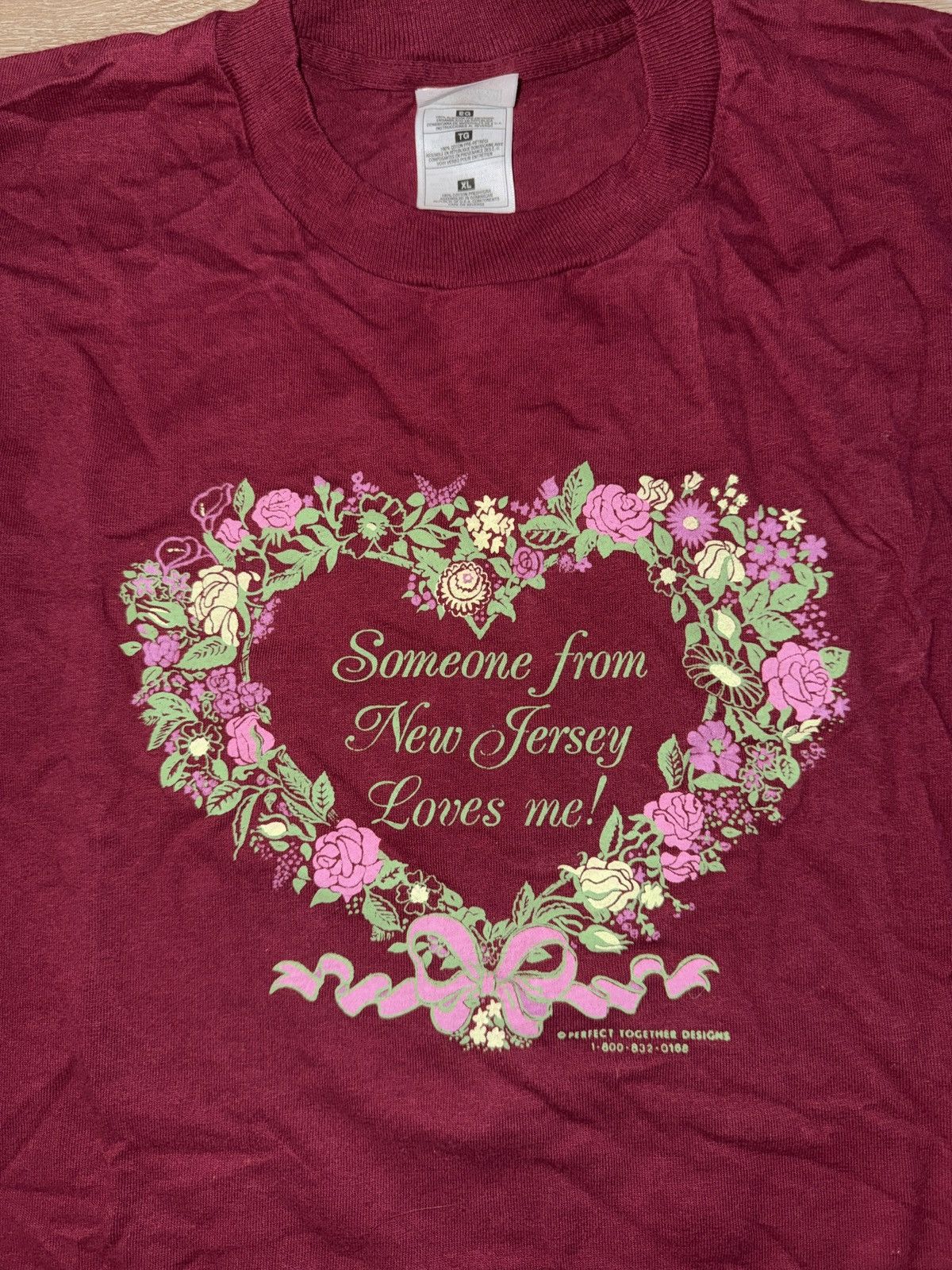Fruit Of The Loom Vintage Someone From New Jersey Loves Me T-Shirt Size US XL / EU 56 / 4 - 3 Thumbnail