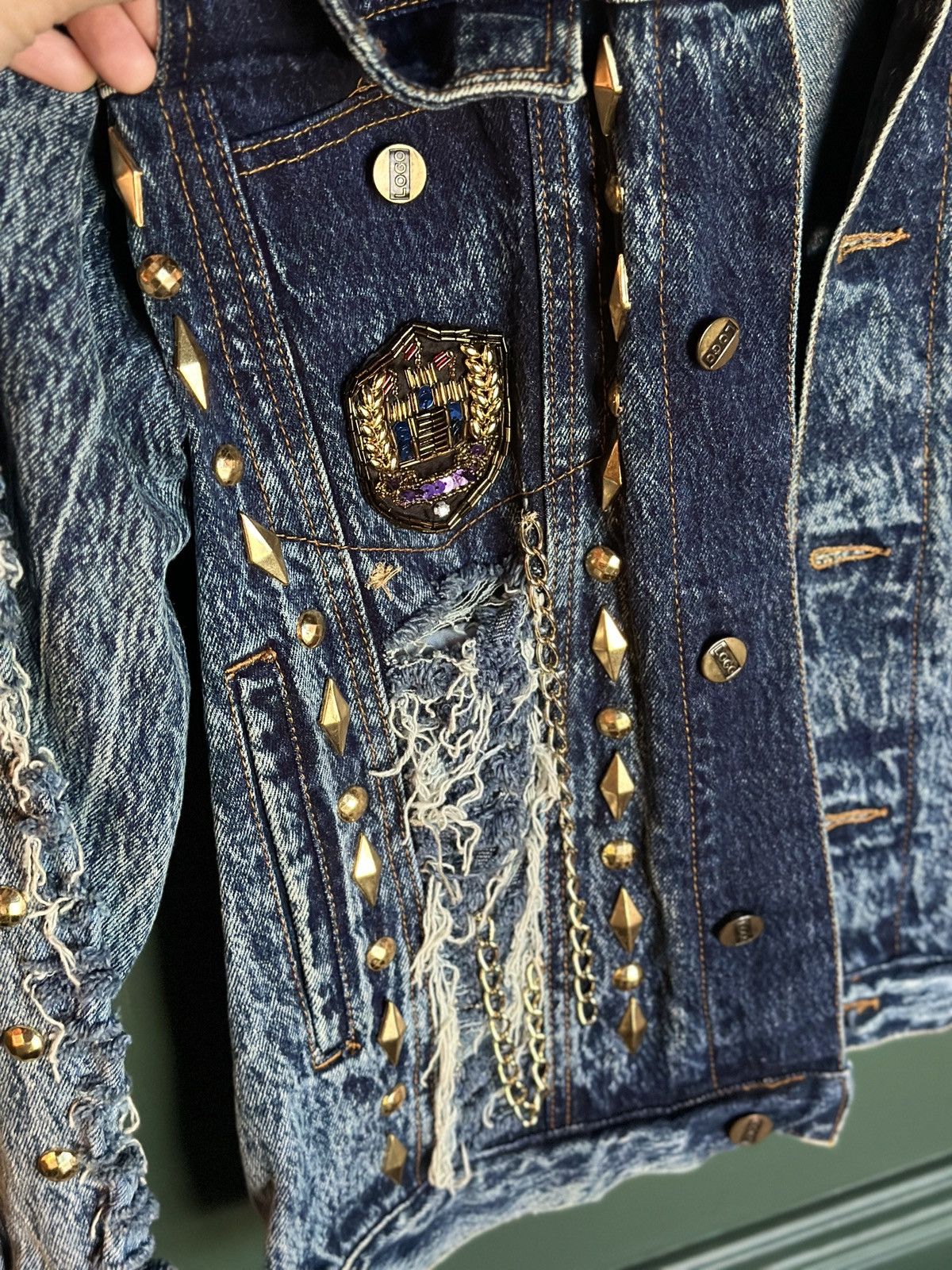 Other Custom Made Denim Jacket Beverly Hills Rolls Royce Studded Size US L / EU 52-54 / 3 - 4 Thumbnail
