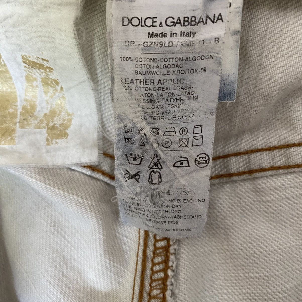 Dolce & Gabbana DOLCE & GABBANA® Light Grey Distressed Straight-Leg Jeans Size US 39 - 16 Thumbnail