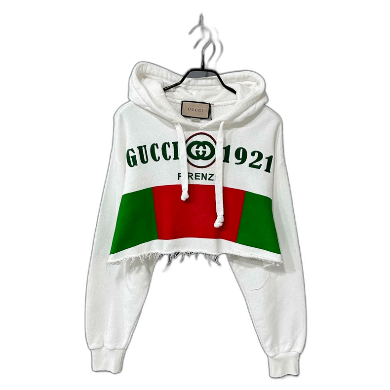Gucci Gucci Red Green Logo Crop Hoodie Size XS / US 0-2 / IT 36-38 - 1 Thumbnail