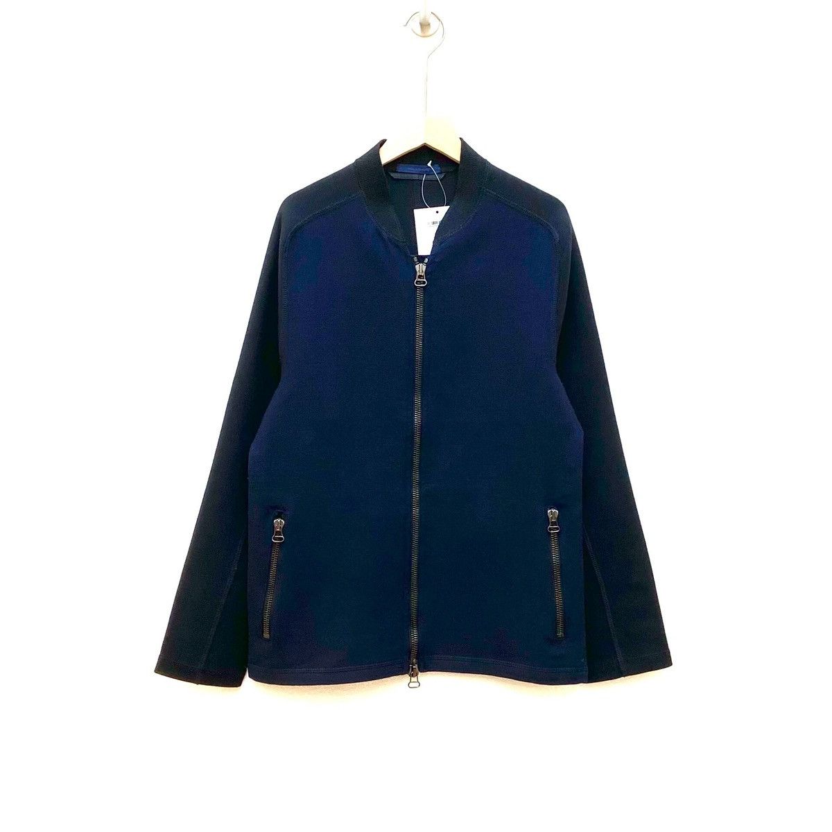 Lanvin Lanvin Navy and Black Colorblock Wool Bomber Jacket Size US S / EU 44-46 / 1 - 1 Thumbnail