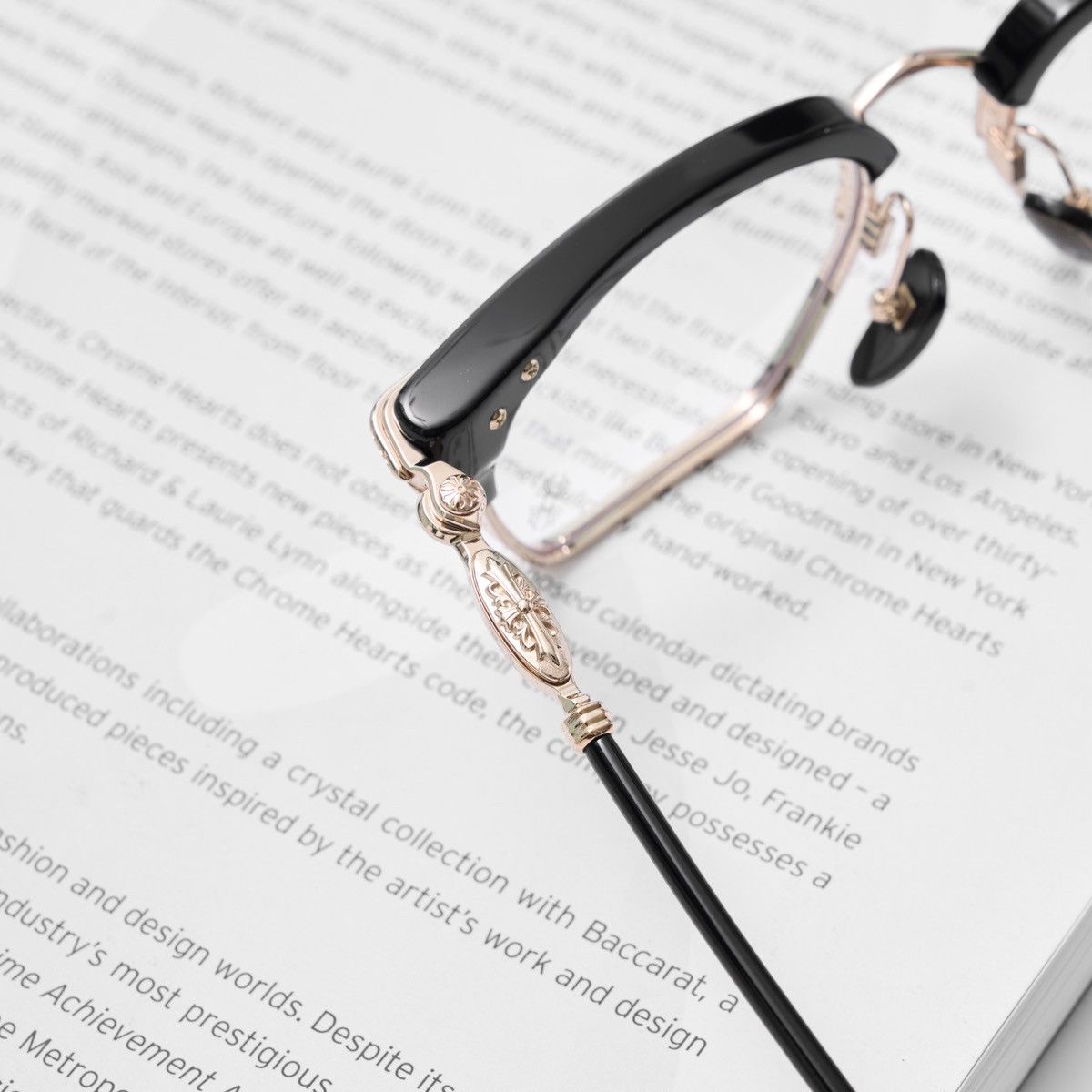 Chrome Hearts CHROME HEARTS NIPPLOPOLIS BLACK GOLD PLATED GLASSES Size ONE SIZE - 3 Thumbnail