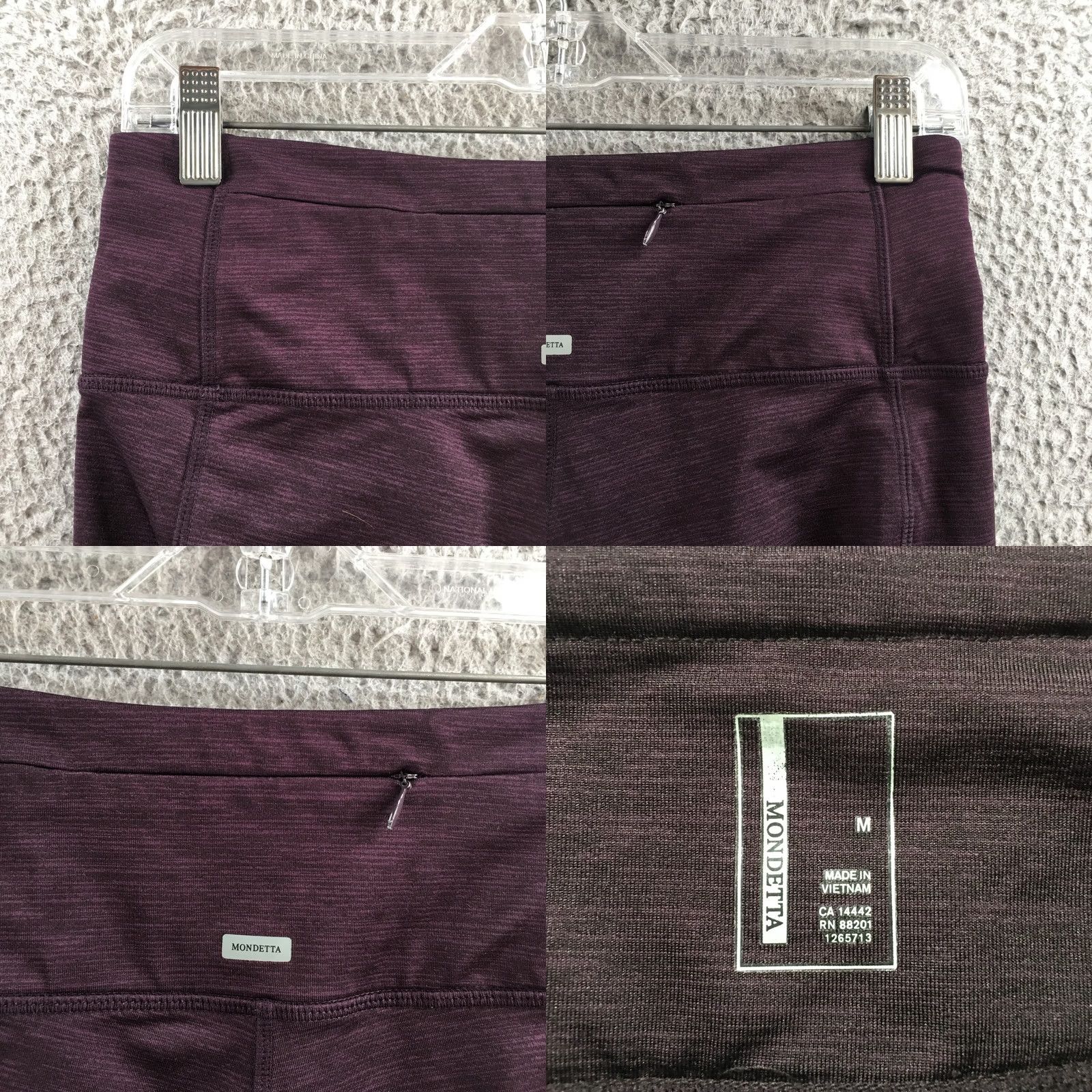 Vintage MONDETTA Leggings Womens Medium Purple Heather High Rise Active Stretch Yoga Pants Size 32" / US 10 / IT 46 - 9 Thumbnail