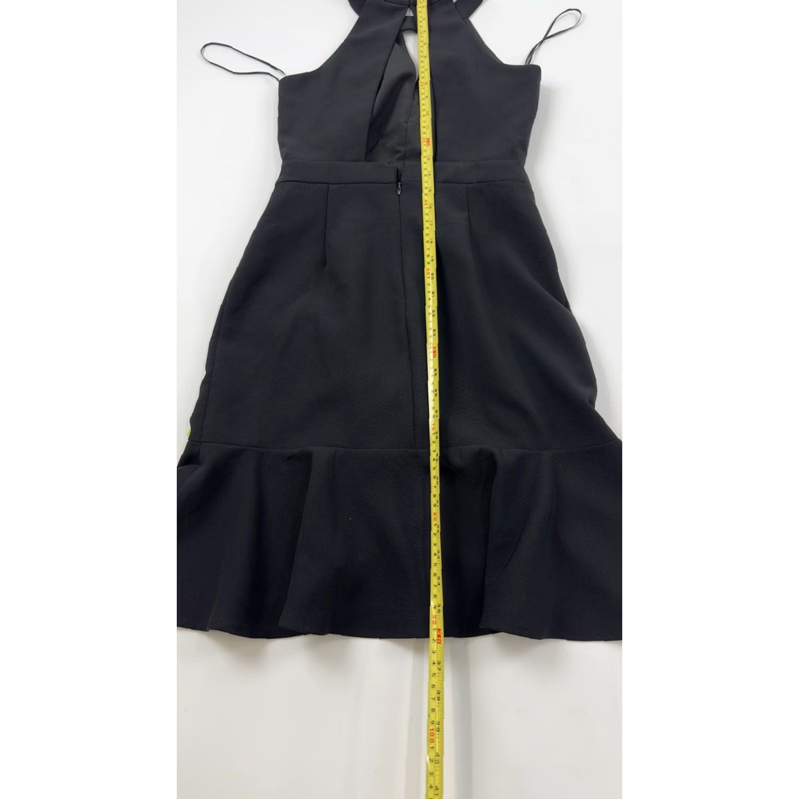 Vintage Adelyn Rae Dress Women’s XS Black Halter Keyhole Ruffles Knee Length Party Cocktail Wedding Dress Size XS / US 0-2 / IT 36-38 - 5 Thumbnail