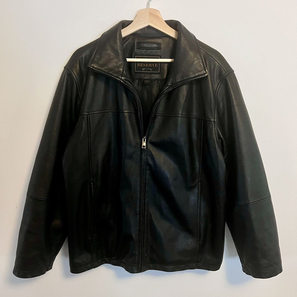 Jos. A. Bank Jos. A. Bank Reserve Black 100 Genuine Leather Zip Jacket Grailed