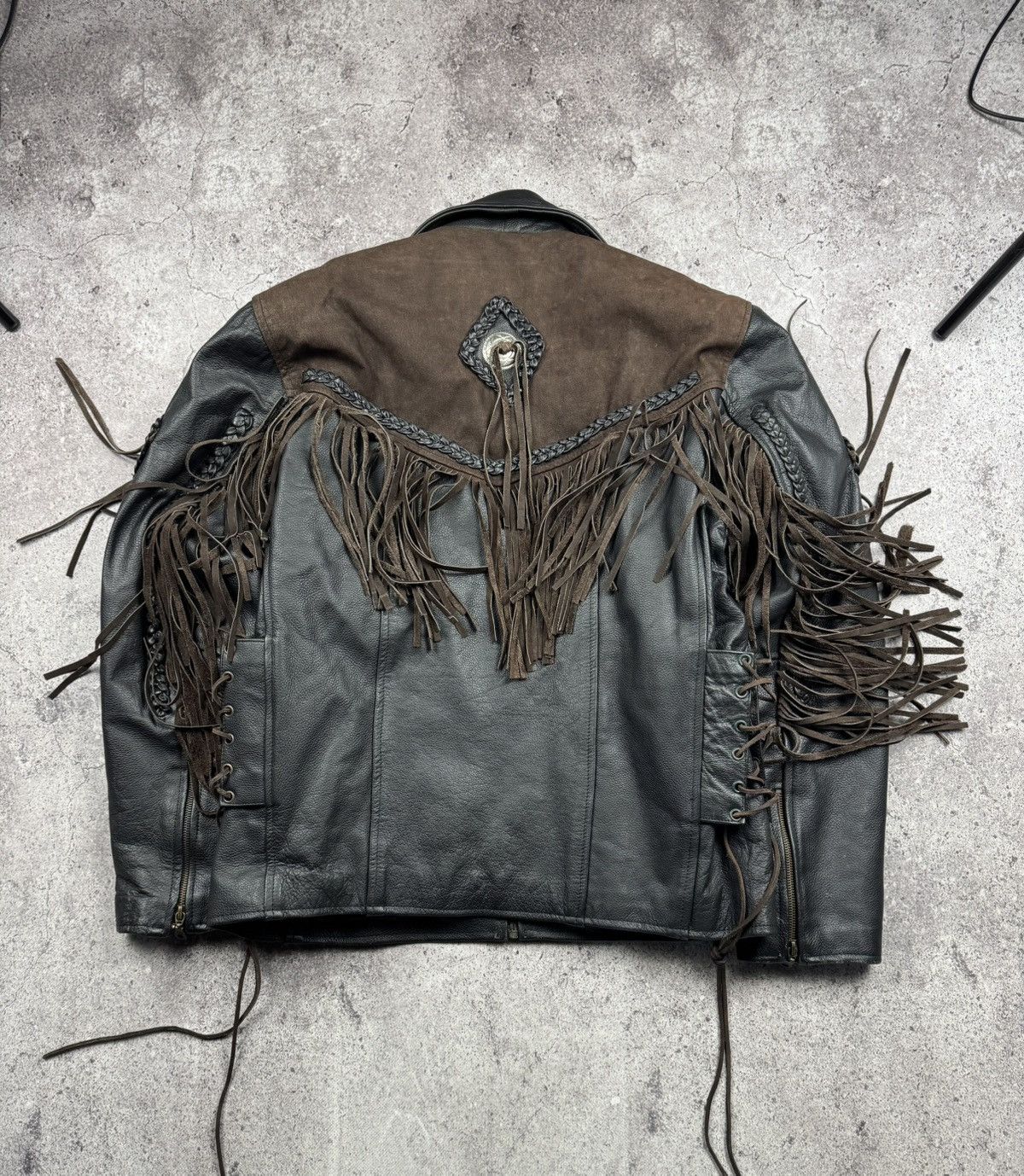 Vintage Vintage Suede Fringe Cowboy Western Leather Jacket Hype Rare Size US M / EU 48-50 / 2 - 23 Thumbnail