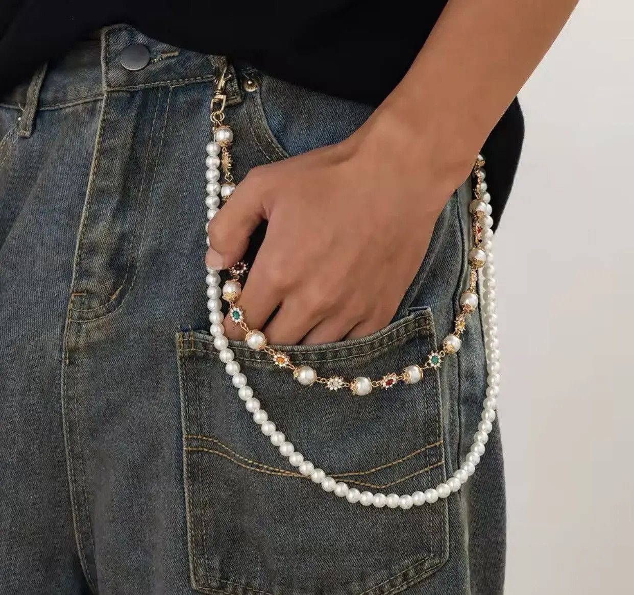 Other Exquisite Imitation Pearl Keychain Wallet Belt Chain Size ONE SIZE - 1 Thumbnail