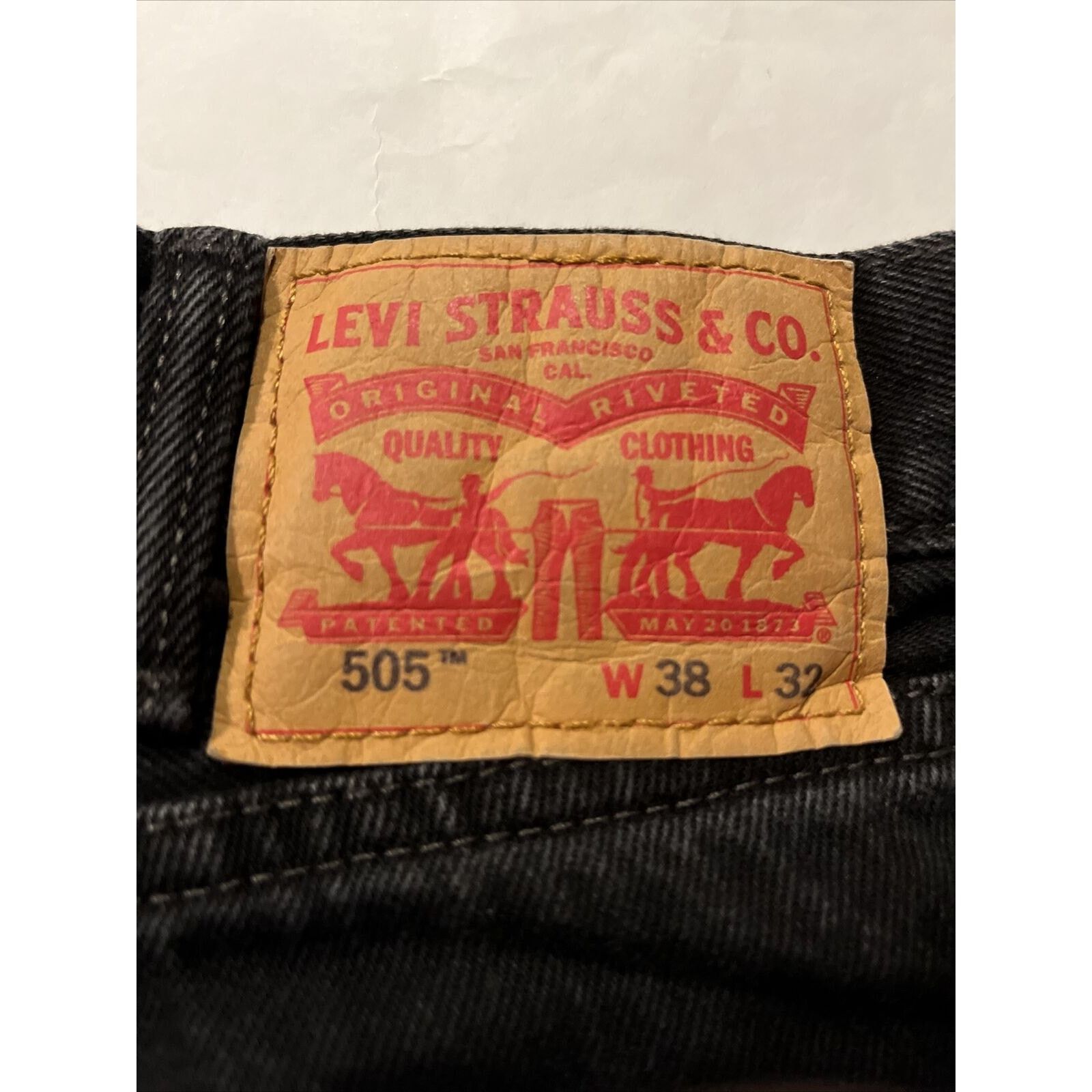 Levi's Levi’s 505 Jeans Mens 36x30 Fit Black Dark Wash Denim Cotton Size US 36 / EU 52 - 2 Thumbnail