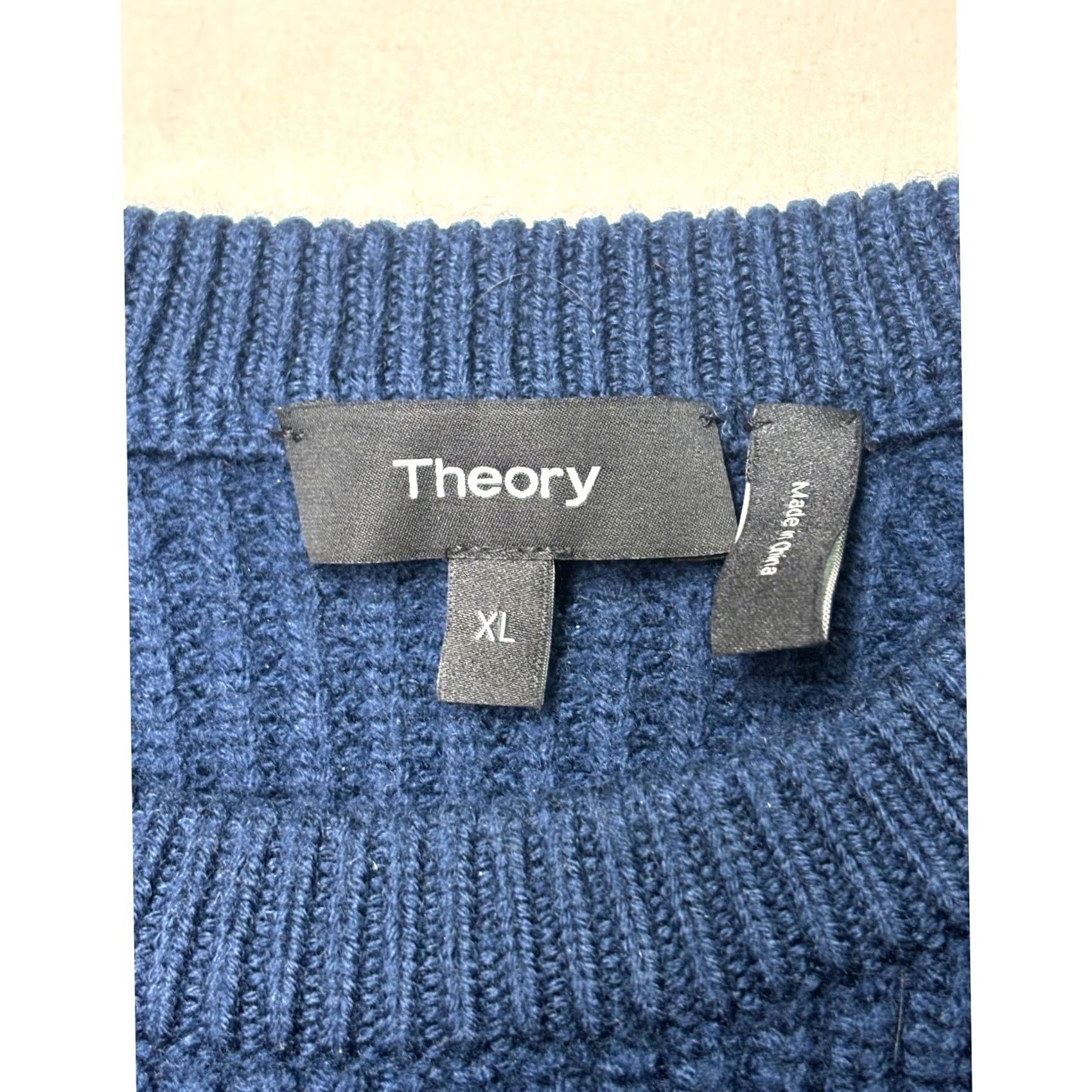 Theory Theory Meylan O Cashwool Navy Blue 100% Merino Wool Crewneck Raglan Sweater XL Women Pullover Knit Heavyweight Ribbed Vintage? No Size XL / US 12-14 / IT 48-50 - 2 Thumbnail