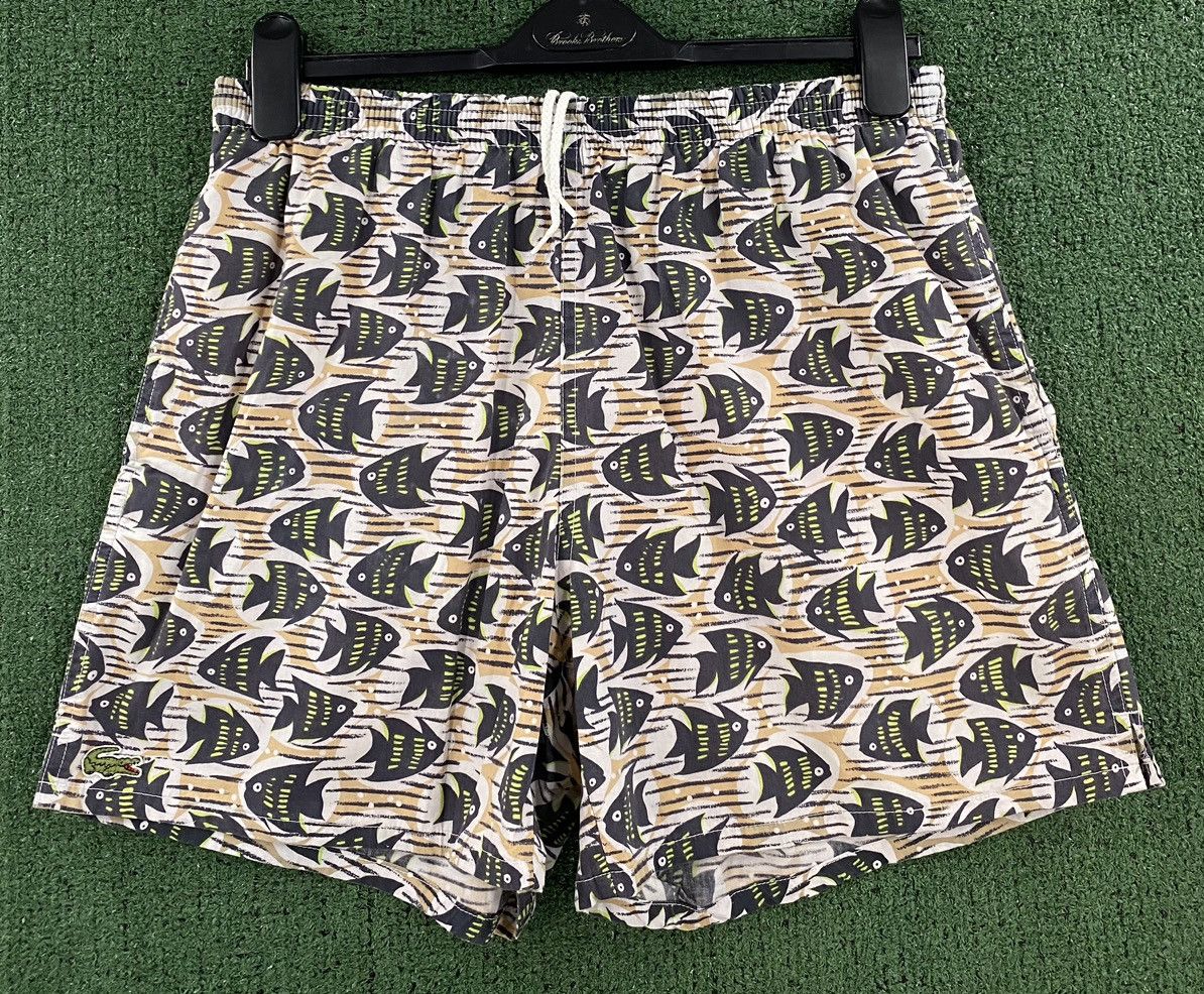 Lacoste VTG 90’s Izod Lacoste All Over Fish Print Lined Swim Shorts Size US 32 / EU 48 - 1 Thumbnail