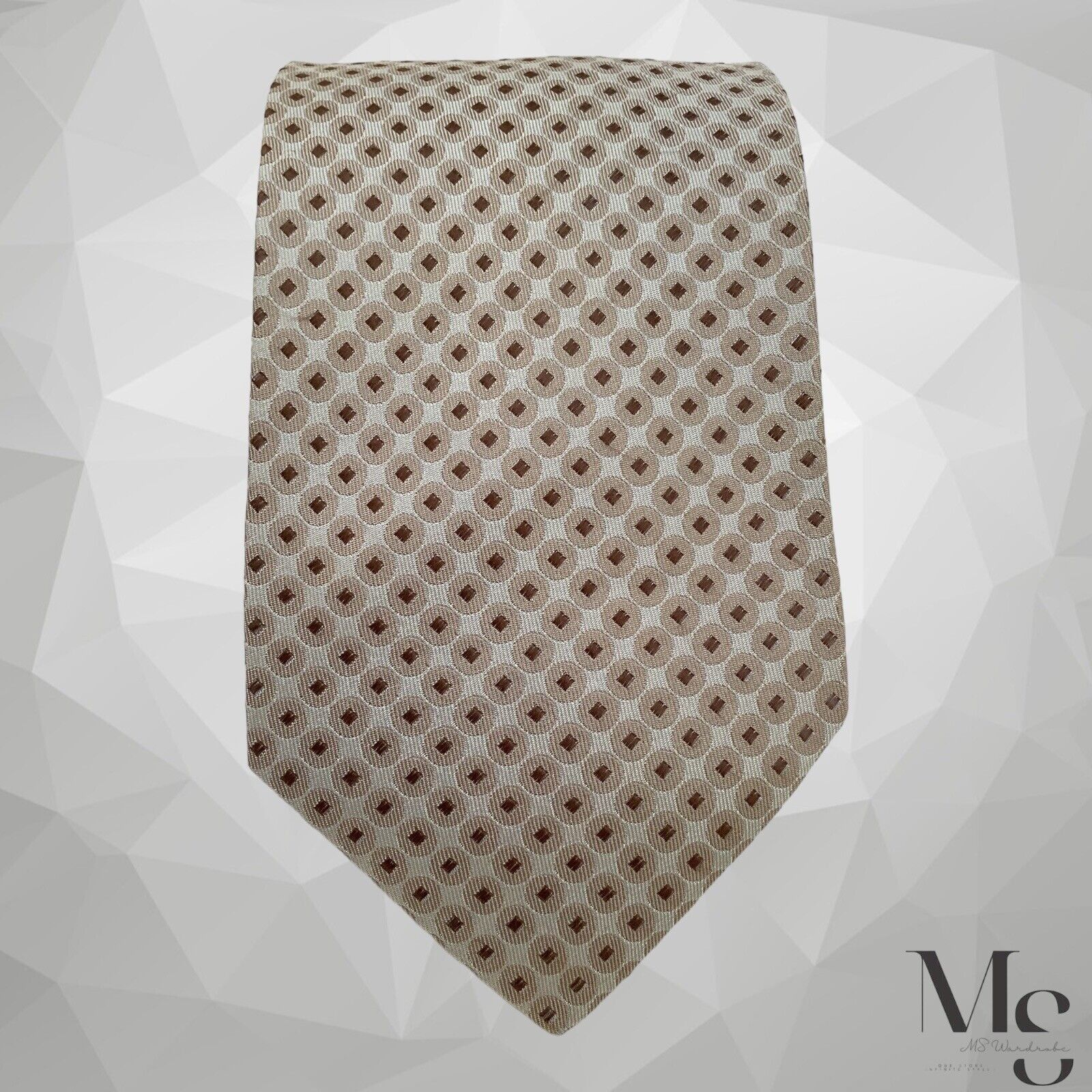 Other TOM RUSBORG Beige Geometric Luxury Silk Tie Made In Italy Size ONE SIZE - 3 Thumbnail