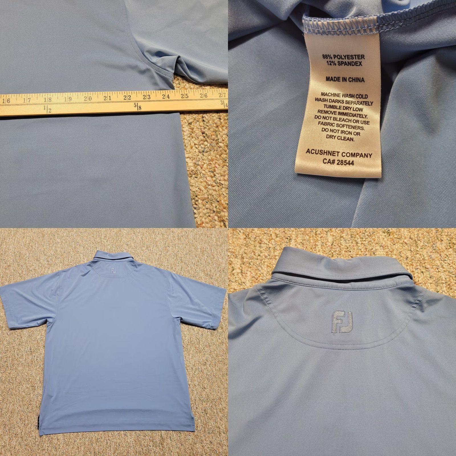 Footjoy FootJoy Polo Shirt Men Large Blue Pullover Golf Prodry Lisle Performance Stretch Shirt Size US L / EU 52-54 / 3 - 9 Thumbnail