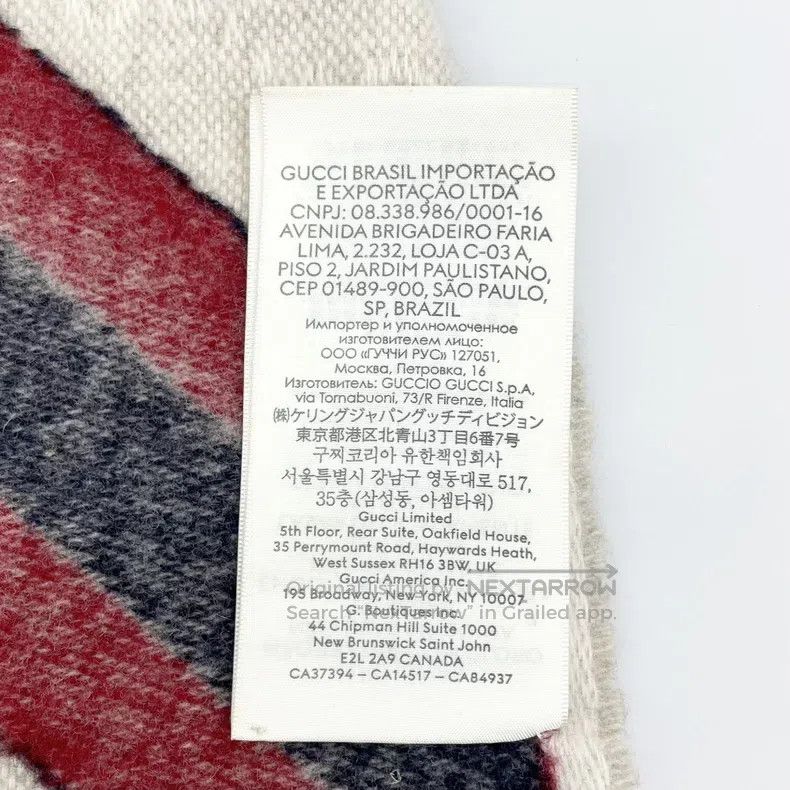 Gucci Gucci Double G jacquard striped wool tassel scarf Size ONE SIZE - 7 Thumbnail