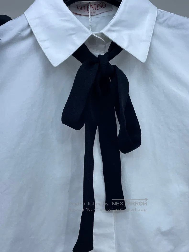 Valentino Valentino Short white shirt with bows Size S / US 4 / IT 40 - 4 Thumbnail
