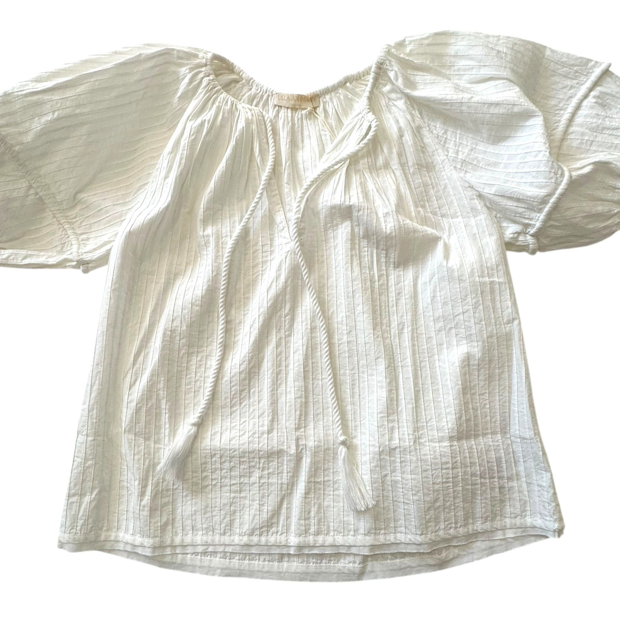 Ulla Johnson Ulla Johnson White Cotton Laurenza Blouse, puff sleeves, Siz Size XS / US 0-2 / IT 36-38 - 7 Thumbnail