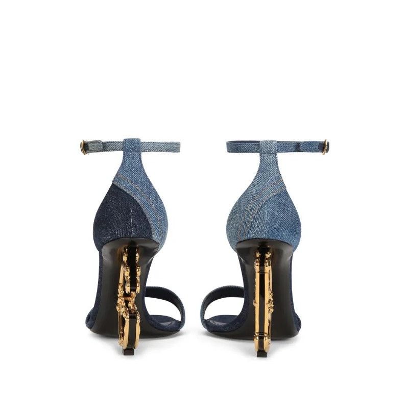 Dolce & Gabbana Dolce&Gabbana 105mm DG Heel Patchwork Sandals sz. 39 EU Size US 9 / IT 39 - 3 Thumbnail