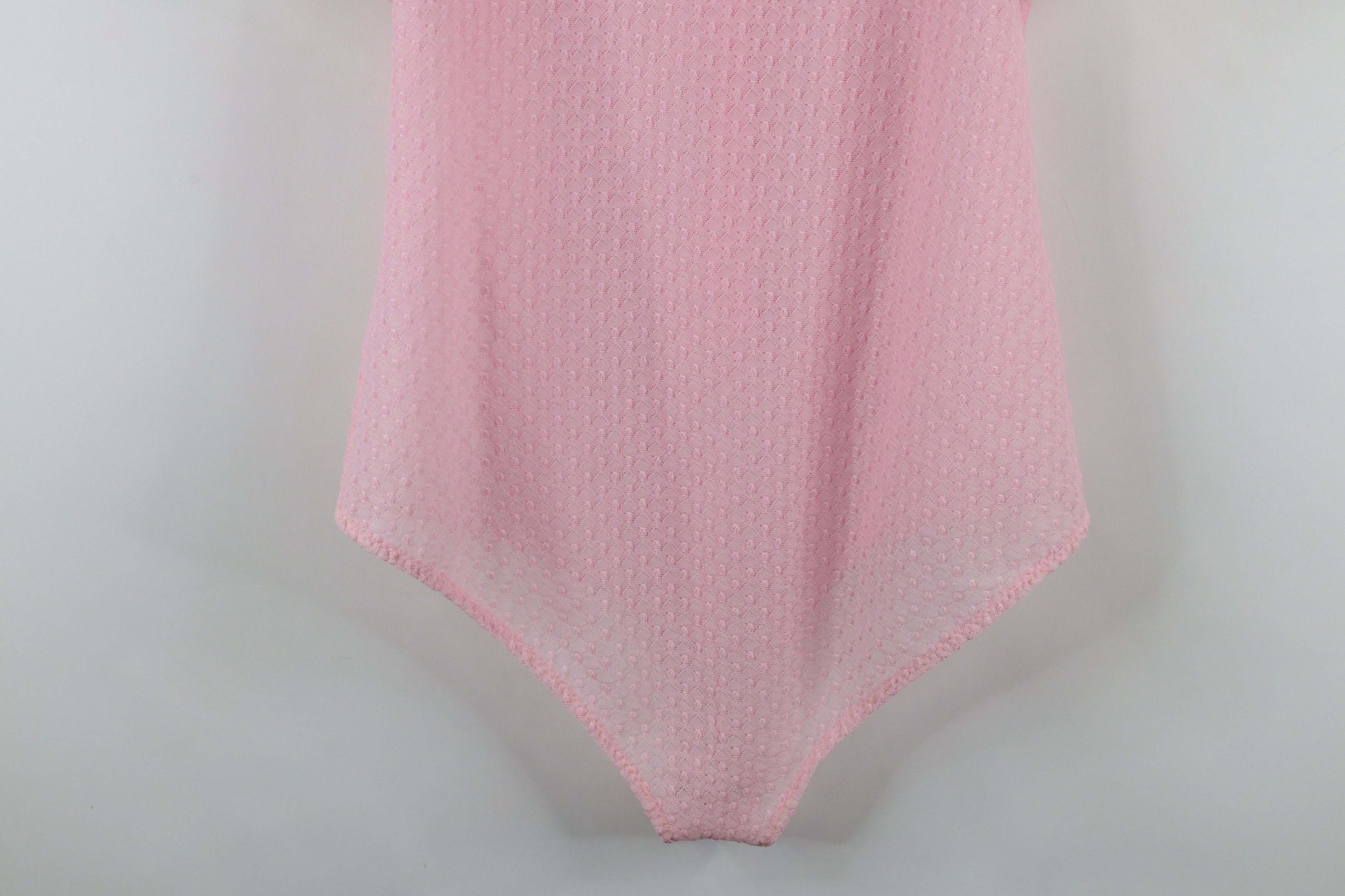 Vintage Vintage 60s 70s Rockabilly Collared Body Suit Pink USA Size L / US 10 / IT 46 - 12 Thumbnail