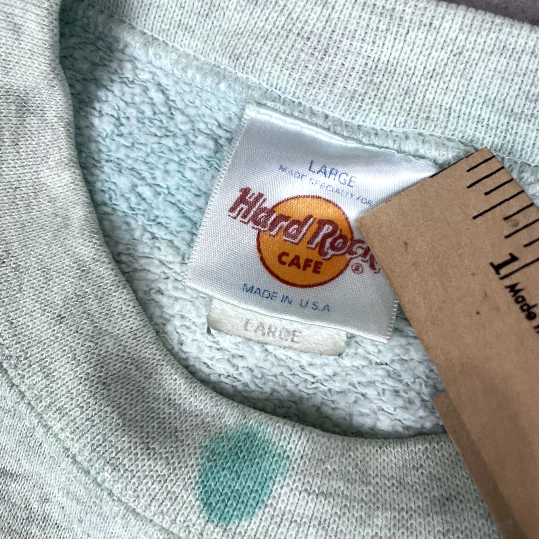 Hard Rock Cafe VINTAGE Hard Rock Cafe Sweatshirt Mens Adult Large Green Tie Dye 90s Logo Crew Neck Pullover Long Sleeve Cotton Polyester Heavyweight Size US L / EU 52-54 / 3 - 4 Thumbnail
