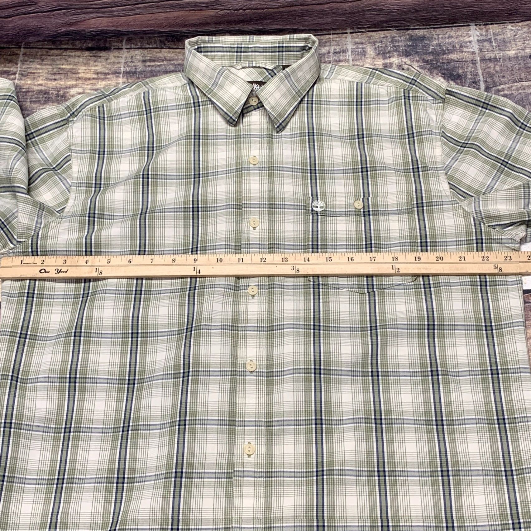 Timberland Timberland Shirt Button-Up Long Sleeve Plaid Green White L Mens Regular Fit Casual Workwear Years Vintage No Size US L / EU 52-54 / 3 - 2 Thumbnail