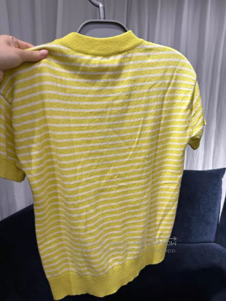 Hermes Hermes Striped Jacquard Goat Cashmere Short Sleeve - Cashm Size XS / US 0-2 / IT 36-38 - 2 Thumbnail