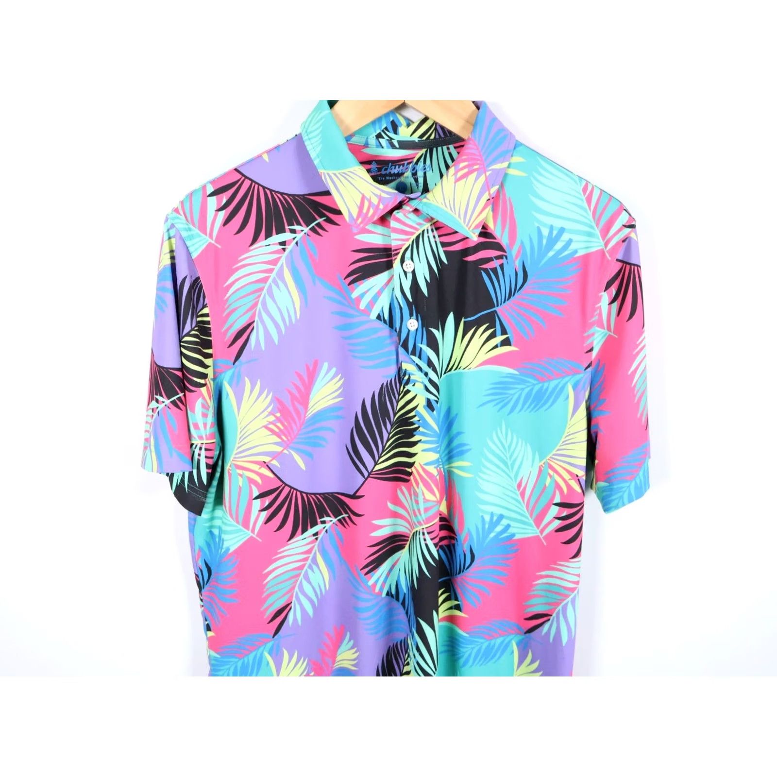 Chubbies Chubbies Polo Shirt Men L Multicolor Palm Tree Pattern Polyester Spandex Shirts Polo Short Sleeve Casual Stretch Size US L / EU 52-54 / 3 - 4 Thumbnail