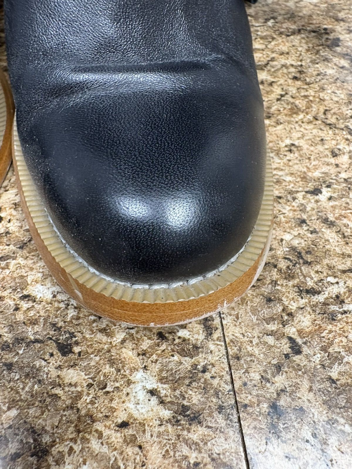 Other Colin Stuart Black Leather Slouch Boots Fold Over Block Heel Size US 8 / IT 38 - 3 Thumbnail