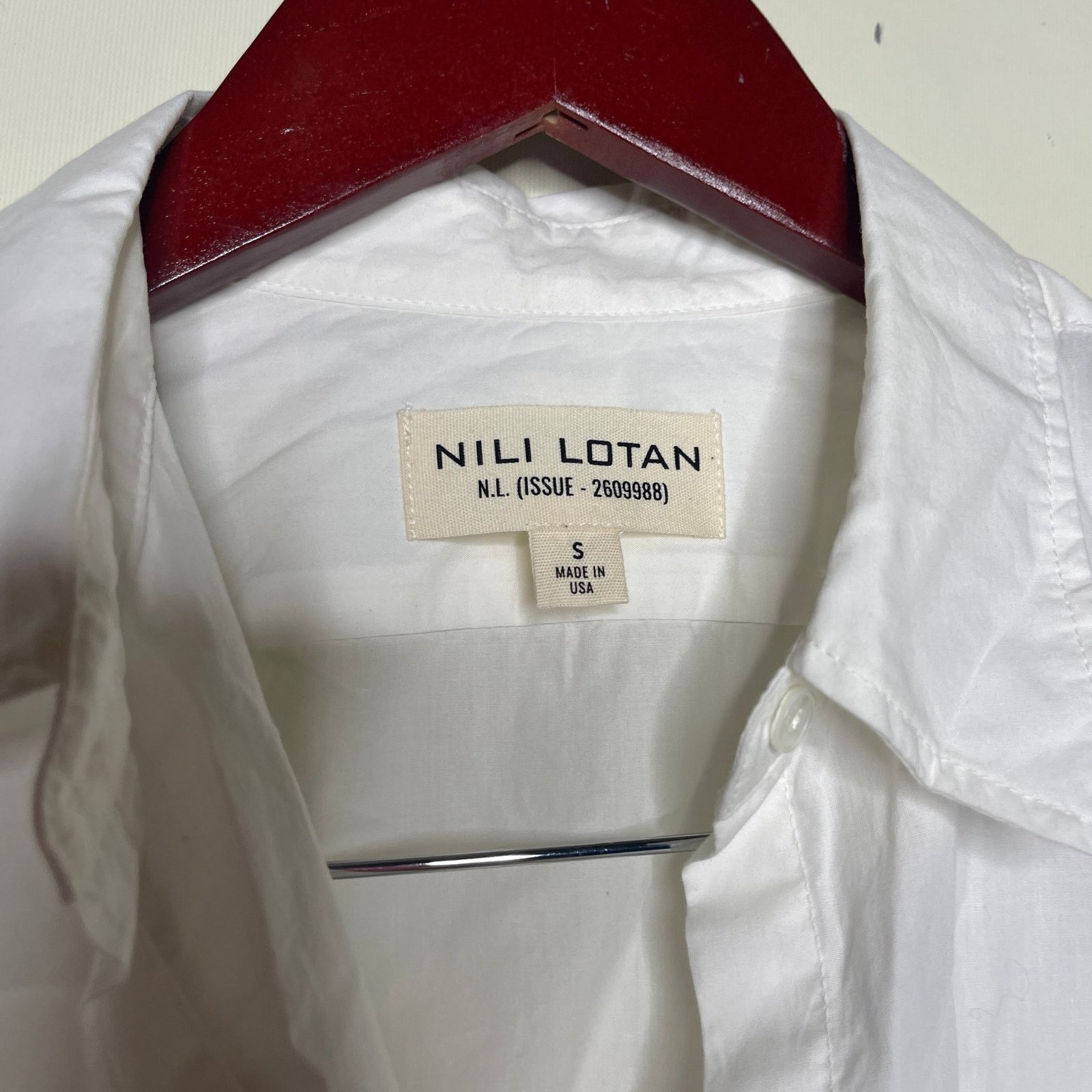 Nili Lotan Nili Lotan white button down cotton blouse sz S Size S / US 4 / IT 40 - 2 Thumbnail