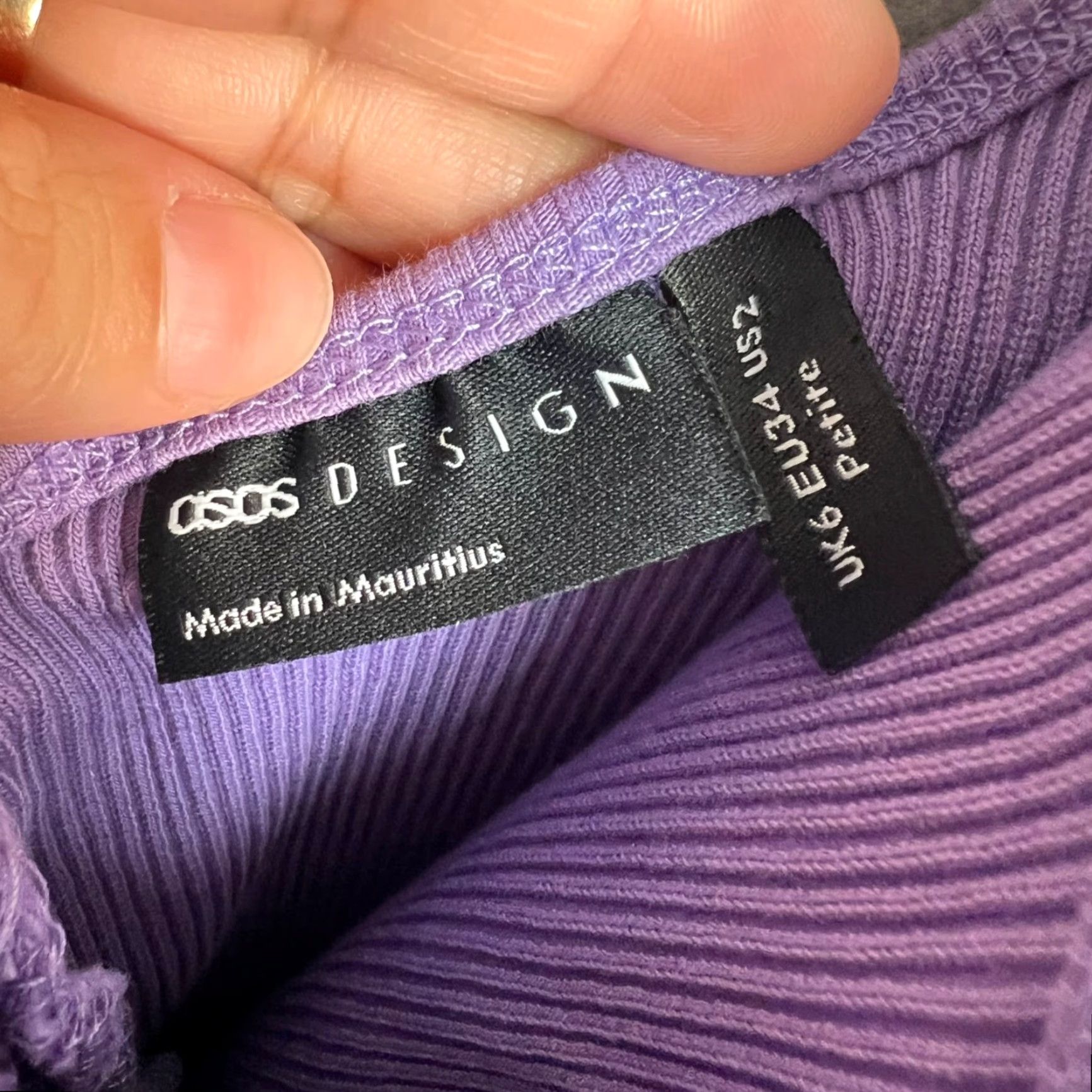 Asos ASOS Design Womens Tank Dress Purple Ribbed Knit Midi Dress 2 Sleeveless Party/Cocktail Summer Spring Womens Size XS / US 0-2 / IT 36-38 - 3 Thumbnail