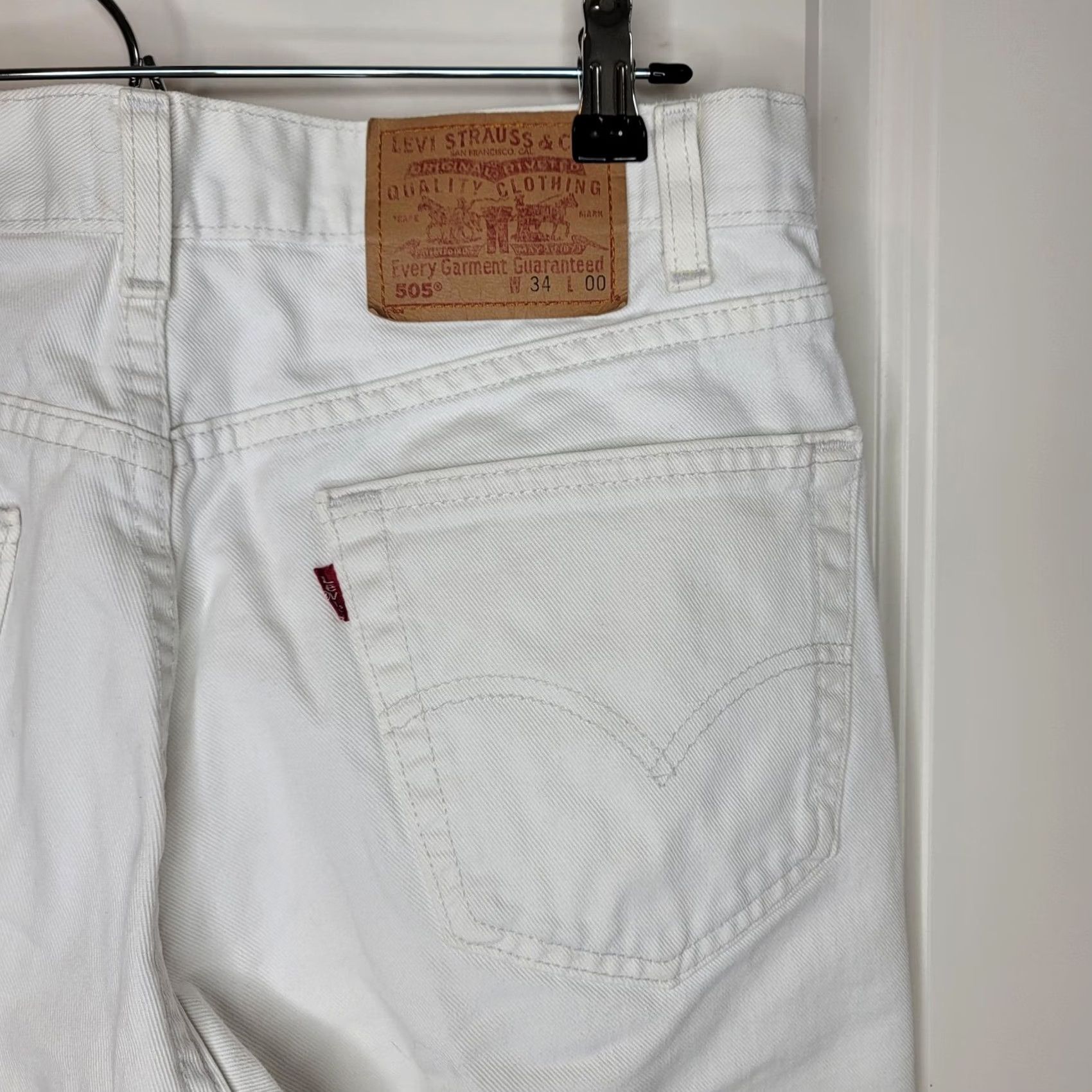 Levi's VINTAGE Levi's Shorts 34 White Denim 5-Pocket 505 Regular Fit Bermuda Casual USA Mens Size US 34 / EU 50 - 7 Thumbnail