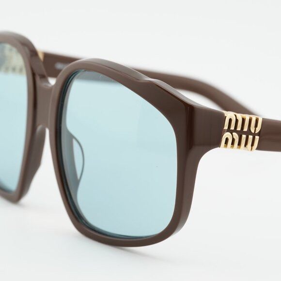 Miu Miu Miu Miu MUA07S 24D20R Sunglasses Shiny Brown Square Frame Size ONE SIZE - 9 Thumbnail