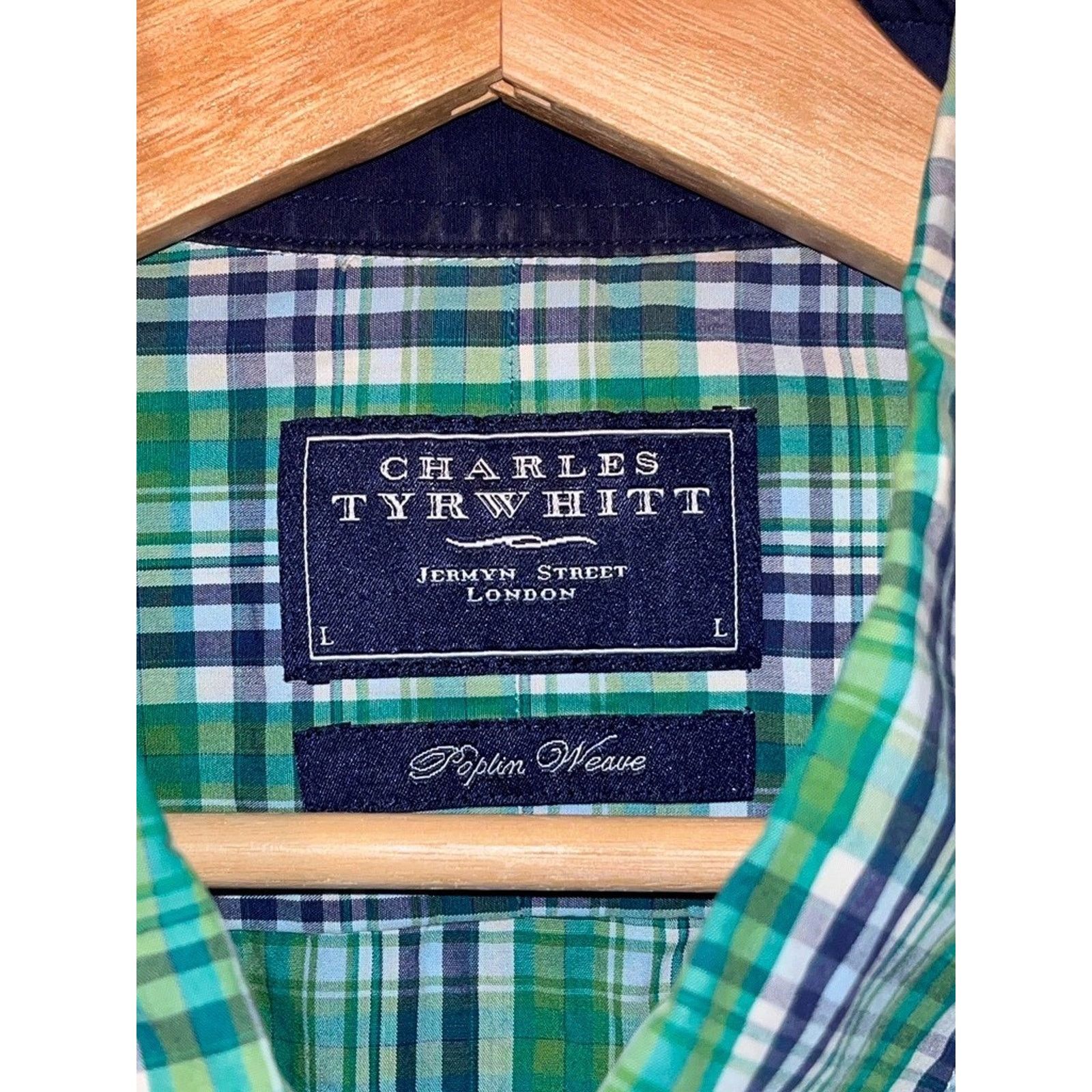 Charles Tyrwhitt Charles Tyrwhitt Poplin Weave Dress Shirt Slim Fit Sz. L Size US L / EU 52-54 / 3 - 4 Thumbnail