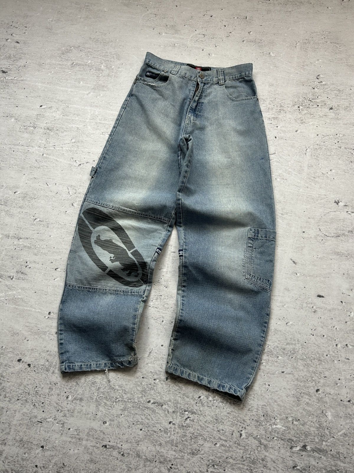 Ecko Unltd. 💥Vintage Ecko Unltd Baggy Big Logo Washed Blue Denim Jeans💥 Size US 30 / EU 46 - 2 Thumbnail