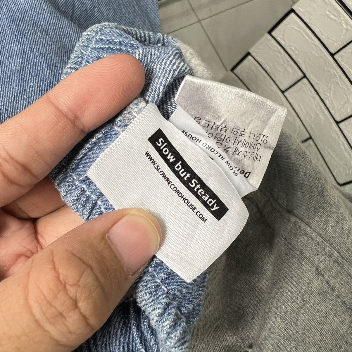 Japanese Brand SLOW RECORD HOUSE Asura Denim Sweat Pants #4214-C192 Size US 26 / EU 42 - 8 Thumbnail