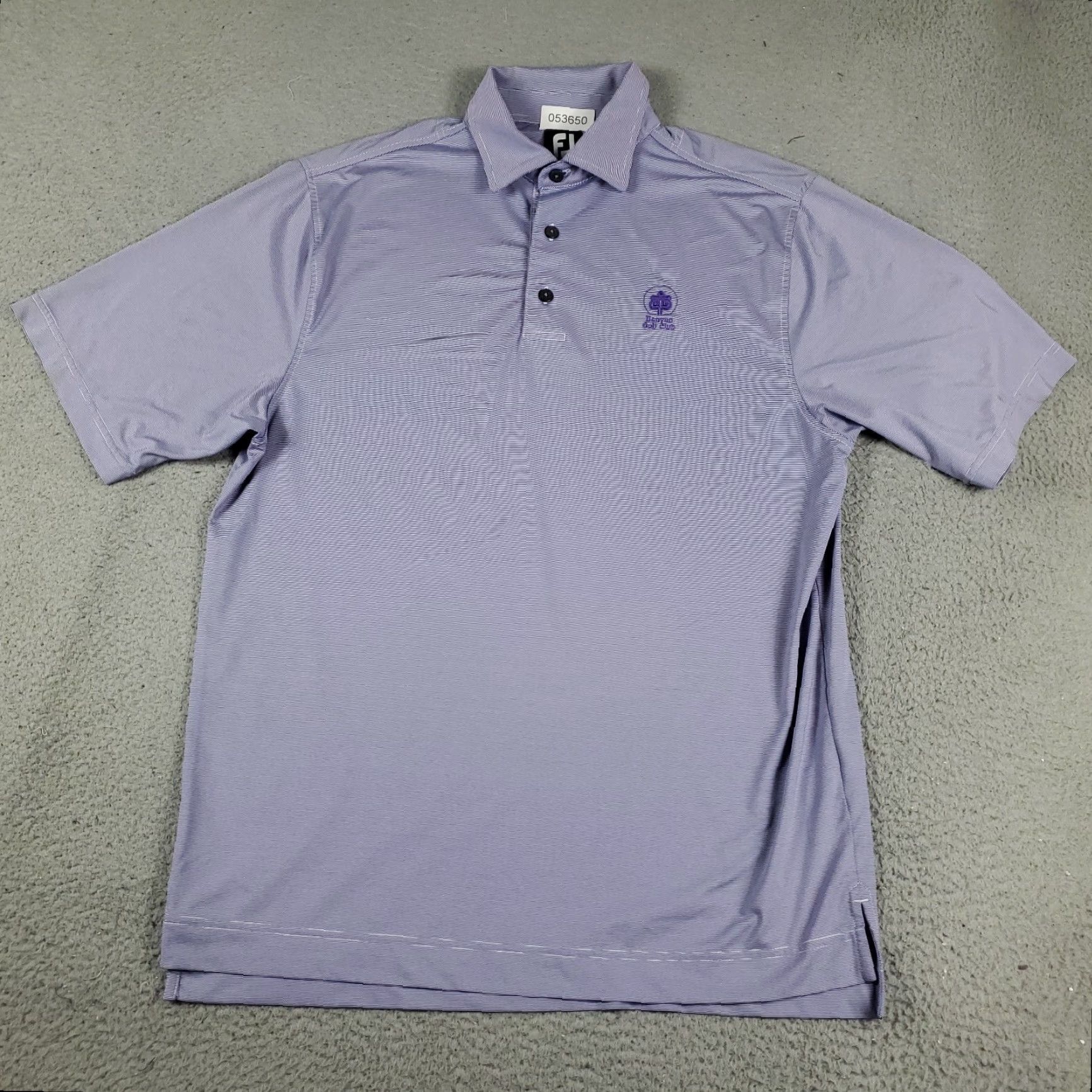 Footjoy FJ Polo Shirt Mens M Purple Striped Shirt Polo Size US M / EU 48-50 / 2 - 2 Thumbnail