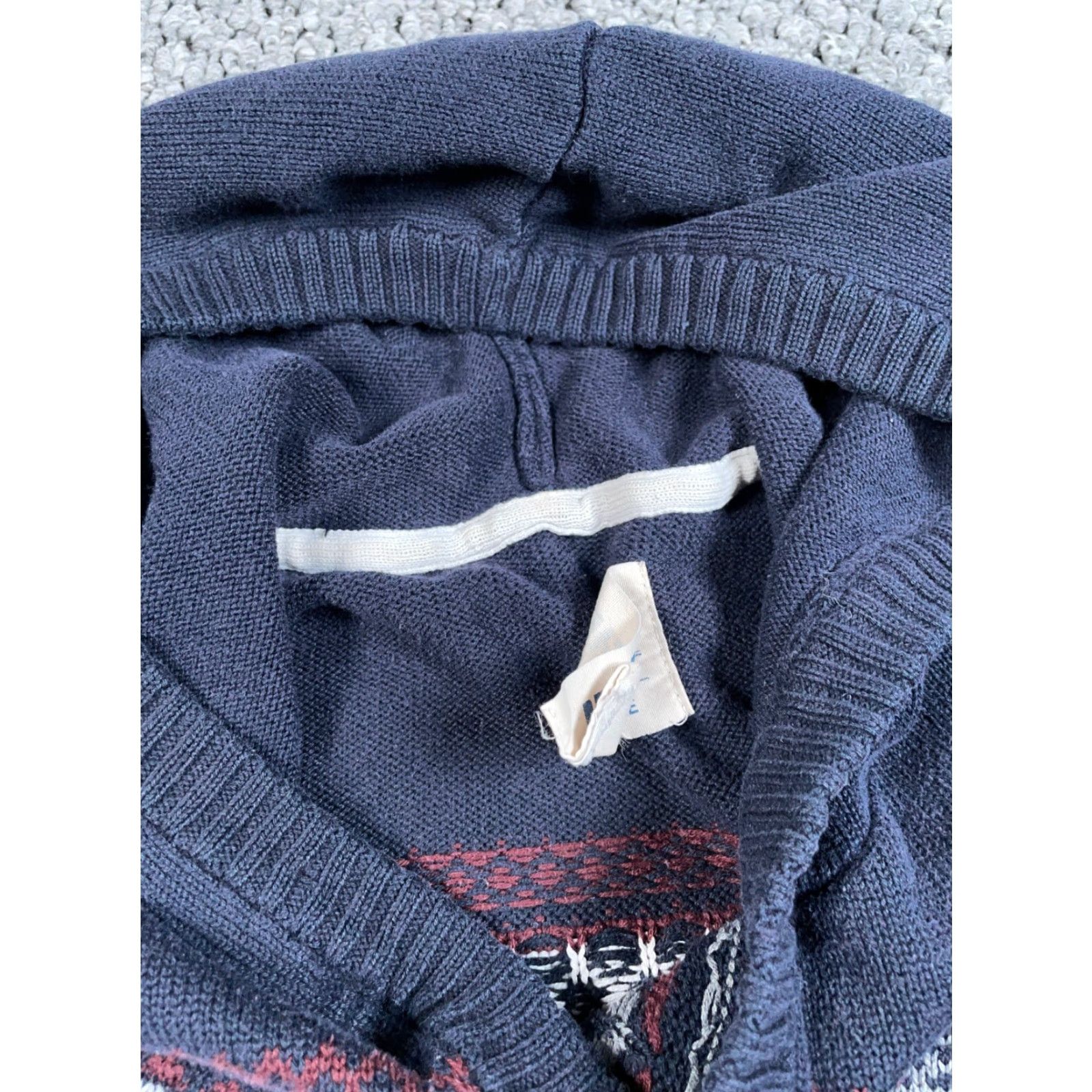 Vintage URBAN PIPELINE Geometric Fair Isle Hooded Sweater Adult Large Gray Lightweight Pullover 90s Hipster Mens Size US L / EU 52-54 / 3 - 4 Thumbnail