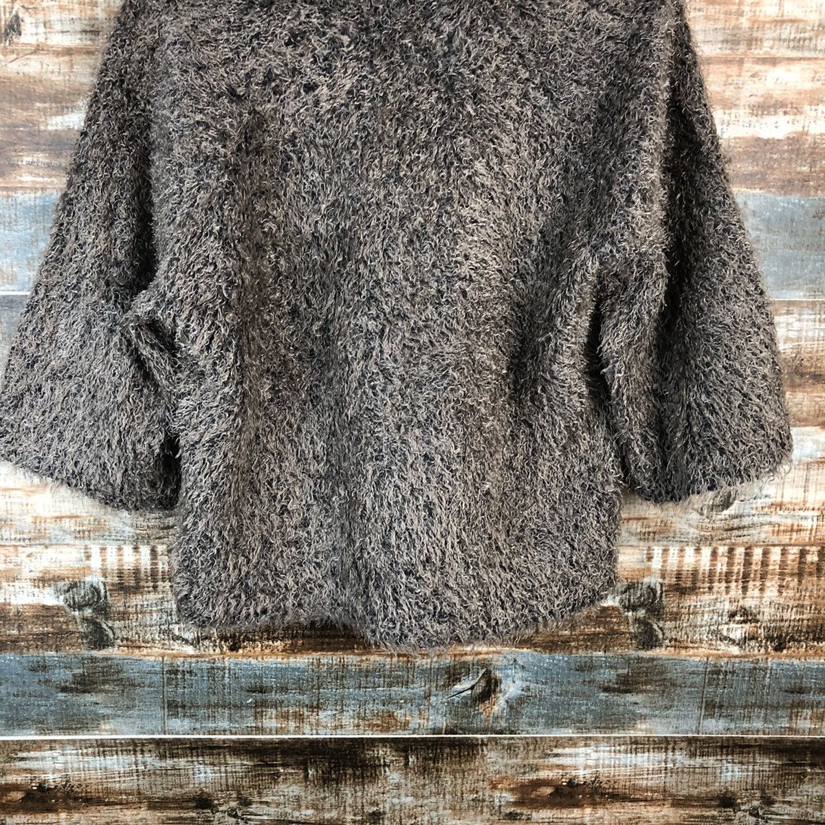 Homespun Knitwear DLL Fashion Messange Grey Mohair fur shaggy Knitwear #C077 Size M / US 6-8 / IT 42-44 - 14 Thumbnail